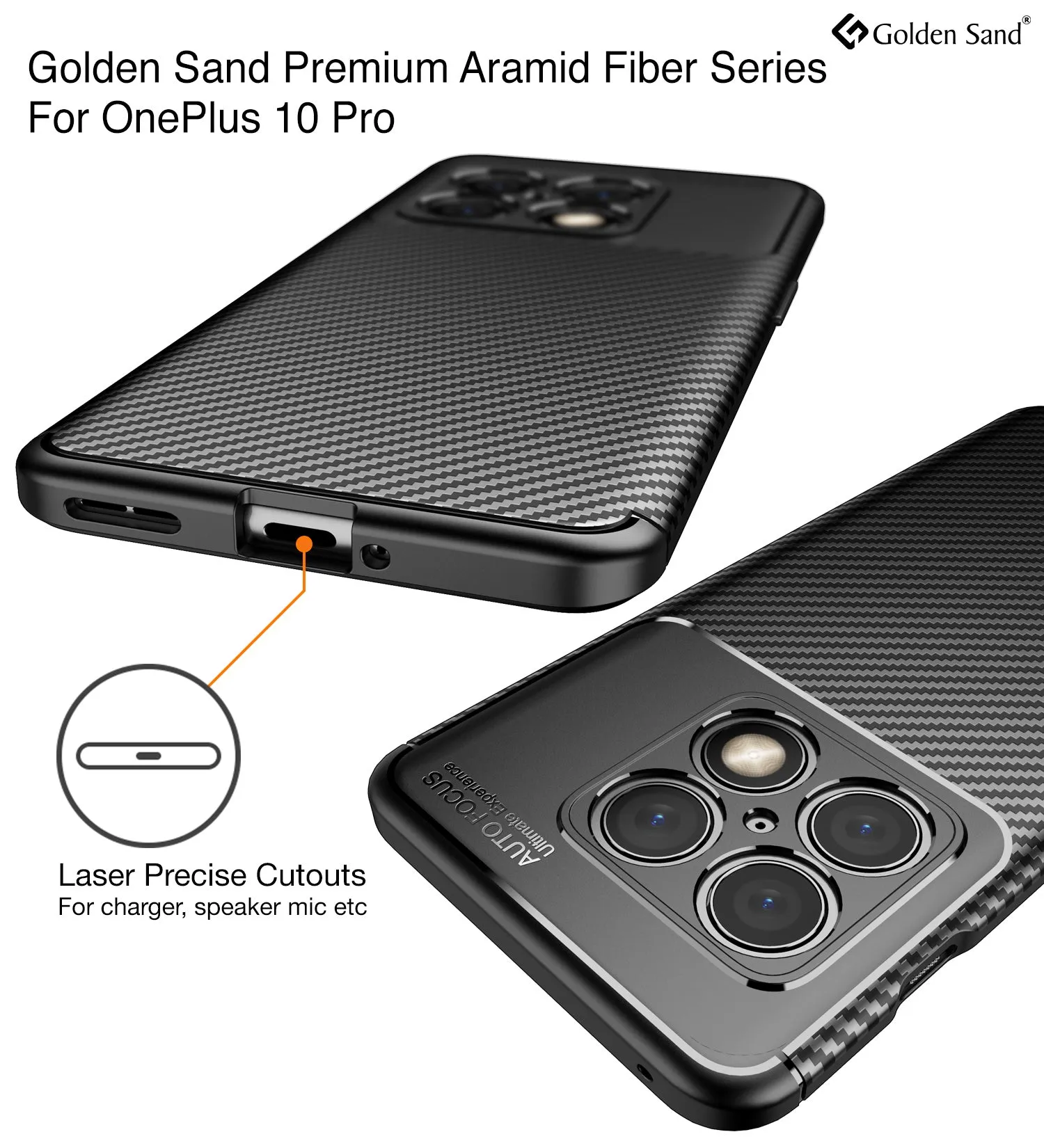Aramid Fibre Series Shockproof Armor Back Cover for OnePlus 10 Pro 5G, 6.7 inch, Black