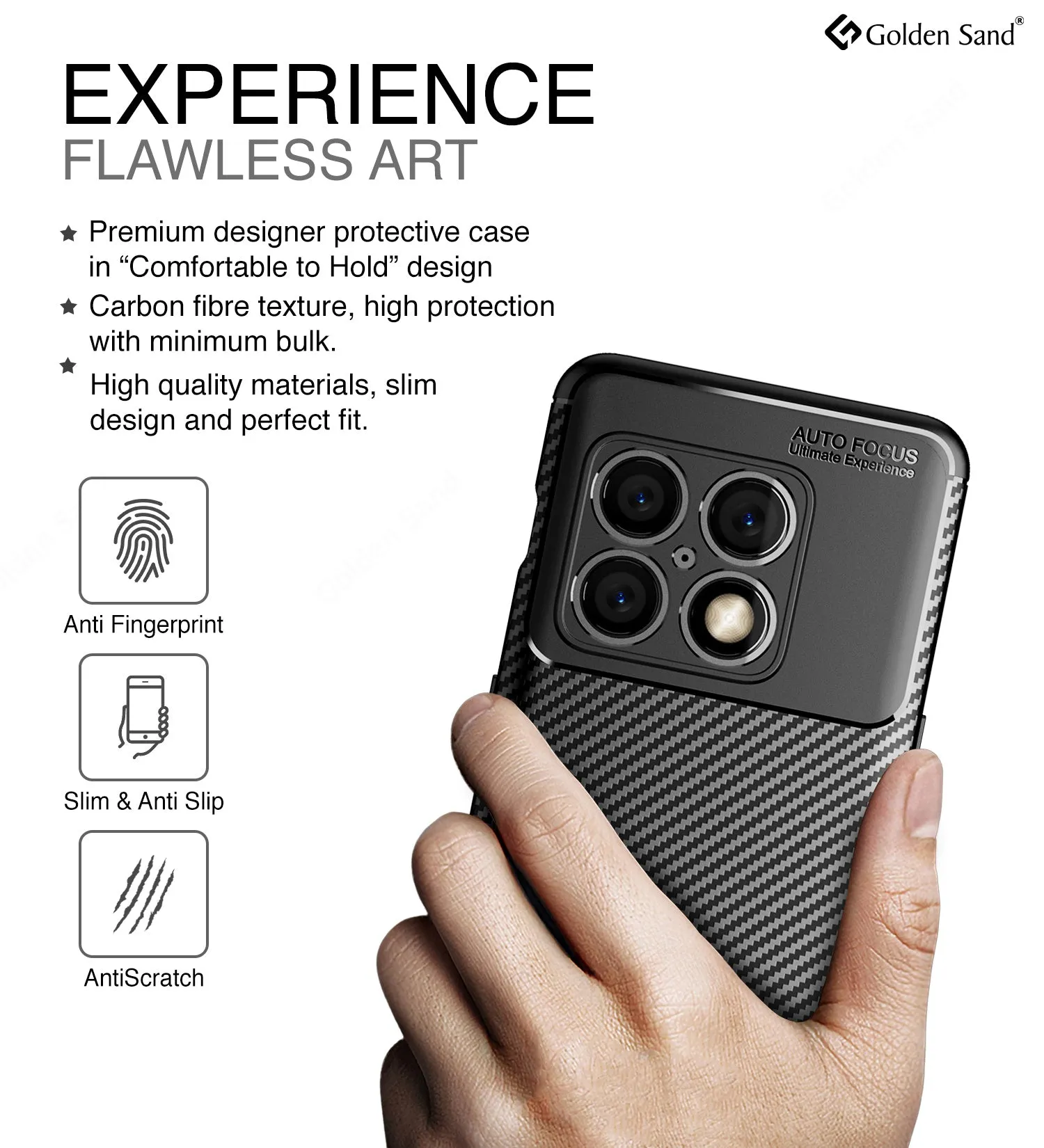 Aramid Fibre Series Shockproof Armor Back Cover for OnePlus 10 Pro 5G, 6.7 inch, Black