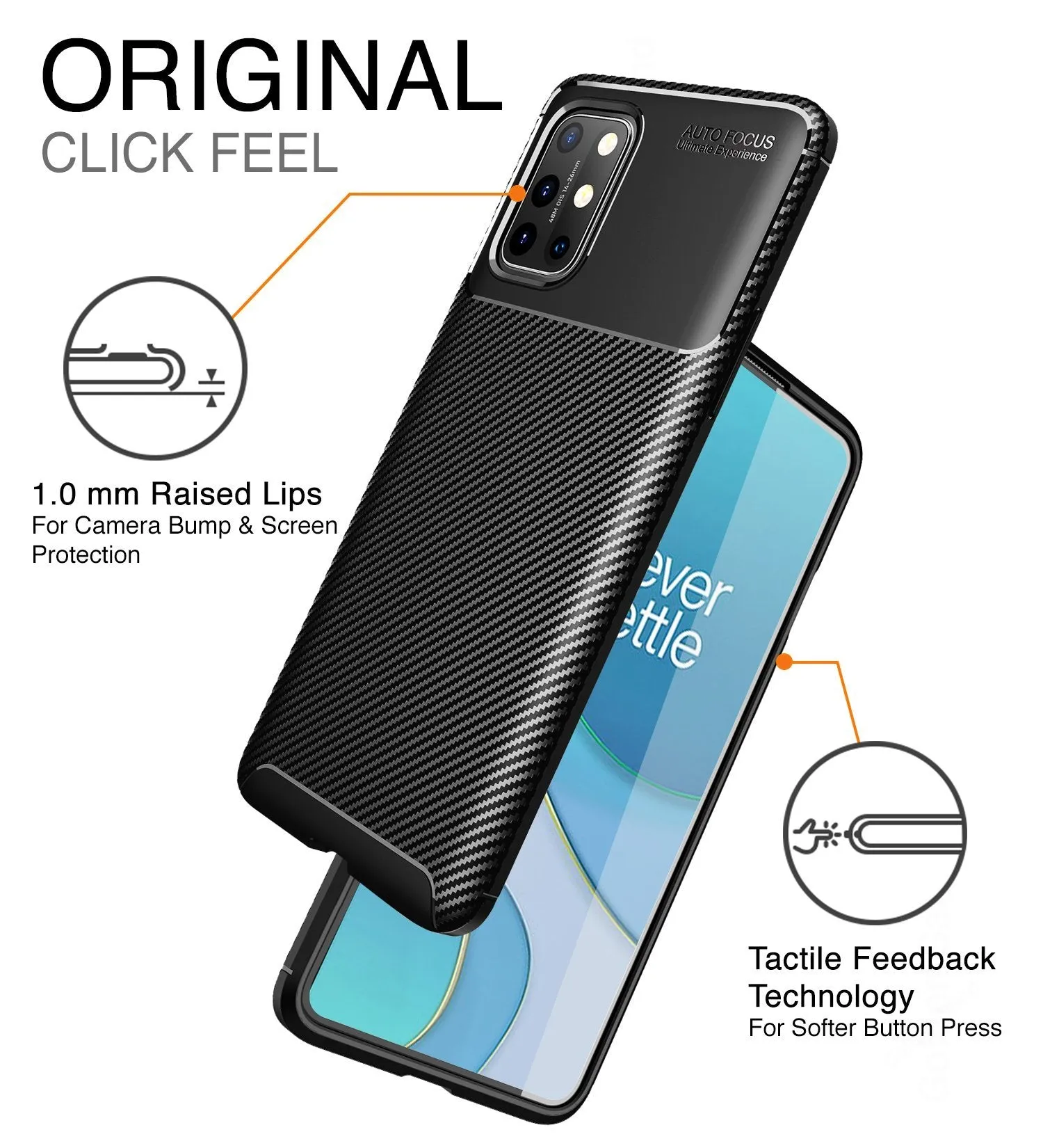 Aramid Fibre Series Shockproof Armor Back Cover for OnePlus 8T, One Plus 9R, Black