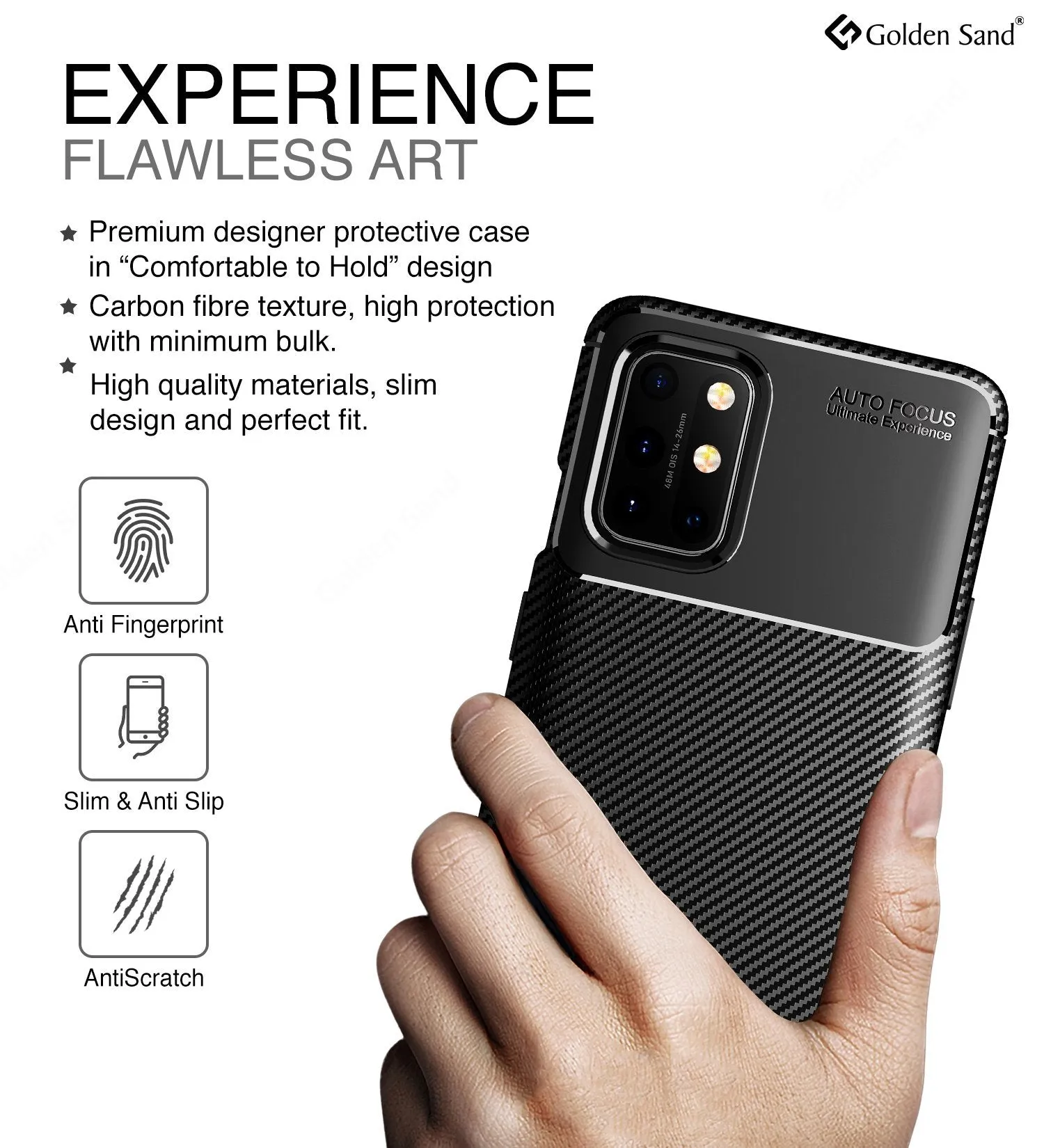 Aramid Fibre Series Shockproof Armor Back Cover for OnePlus 8T, One Plus 9R, Black