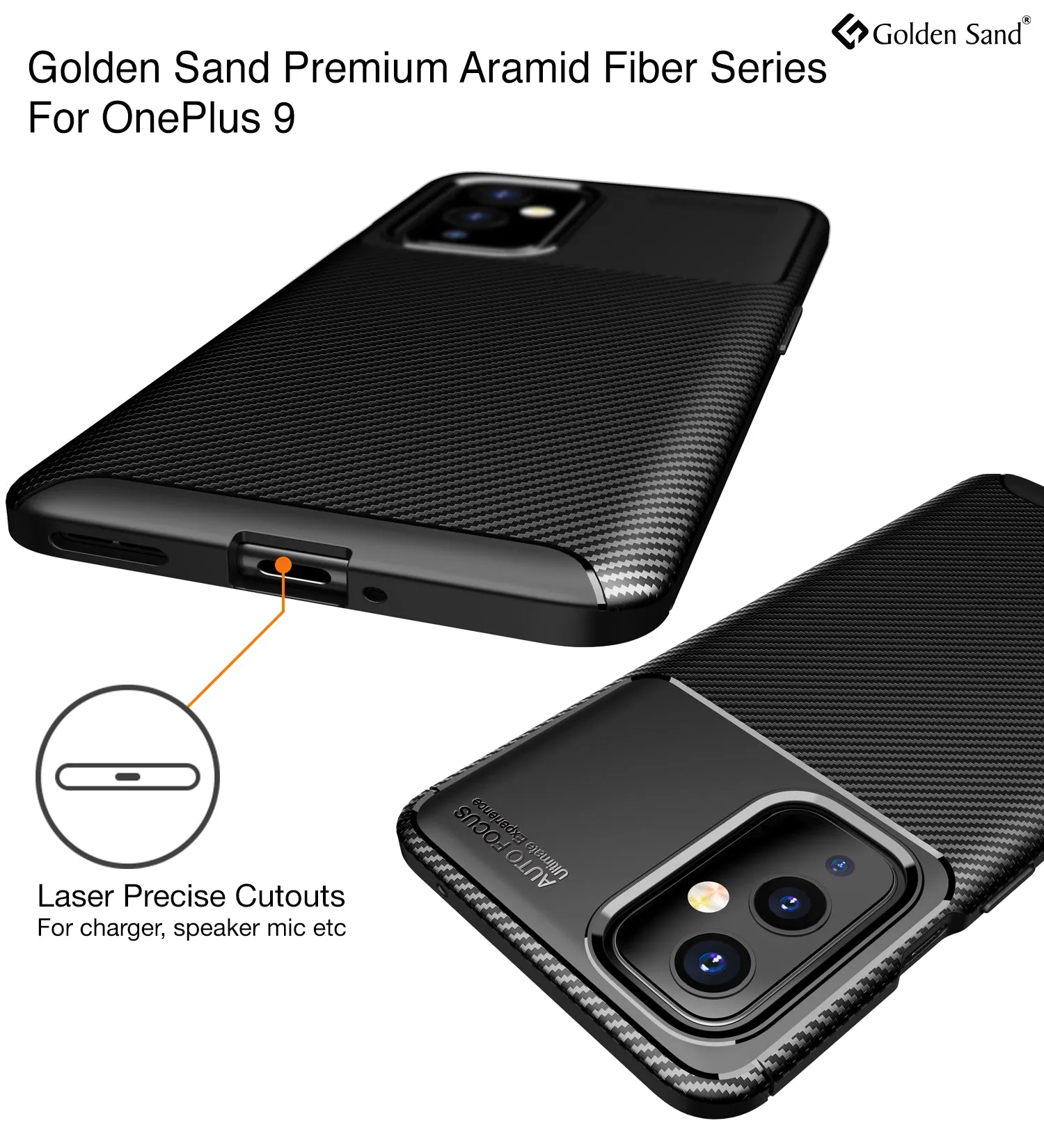 Aramid Fibre Series Shockproof Armor Back Cover for OnePlus 9, 6.55 inch, Black