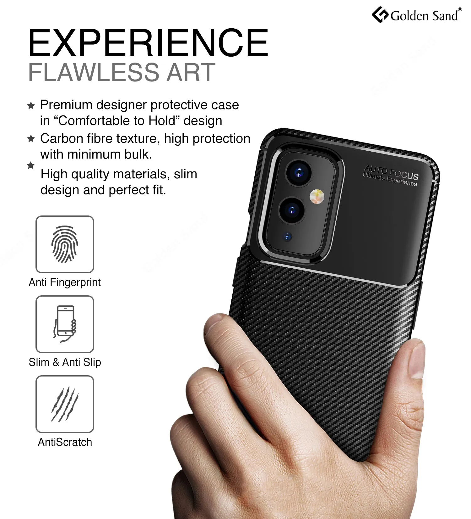 Aramid Fibre Series Shockproof Armor Back Cover for OnePlus 9, 6.55 inch, Black