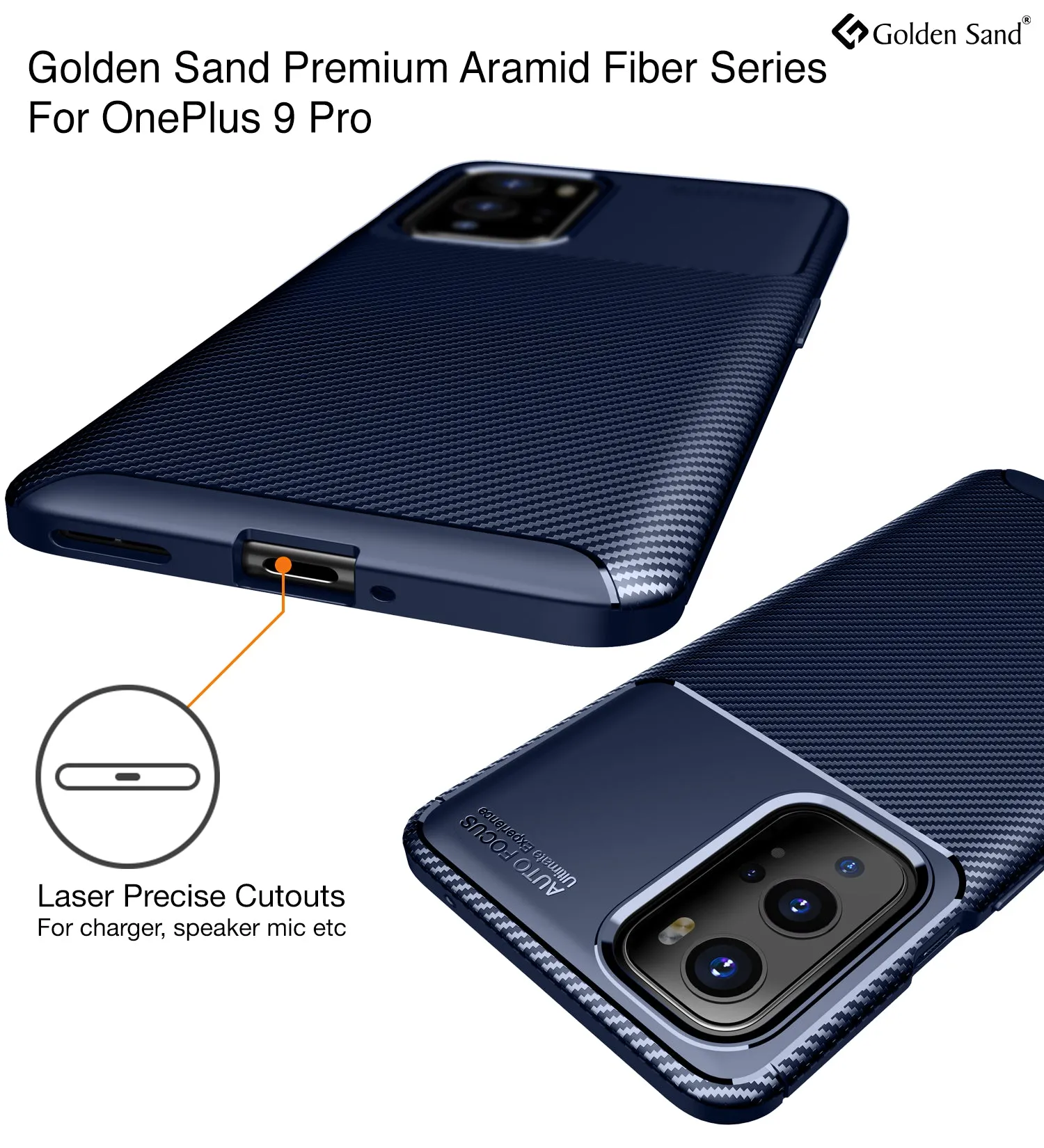 Aramid Fibre Series Shockproof Armor Back Cover for OnePlus 9 Pro, 6.7 inch, Blue