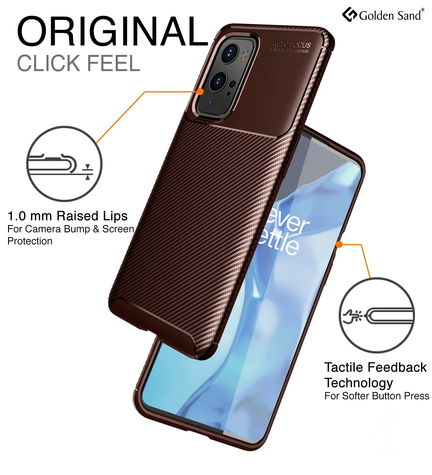 Aramid Fibre Series Shockproof Armor Back Cover for OnePlus 9 Pro, 6.7 inch, Brown