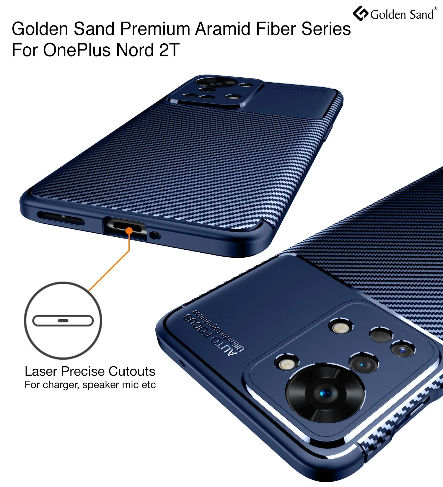 Aramid Fibre Series Shockproof Armor Back Cover for OnePlus Nord 2T, 6.43 inch, Blue