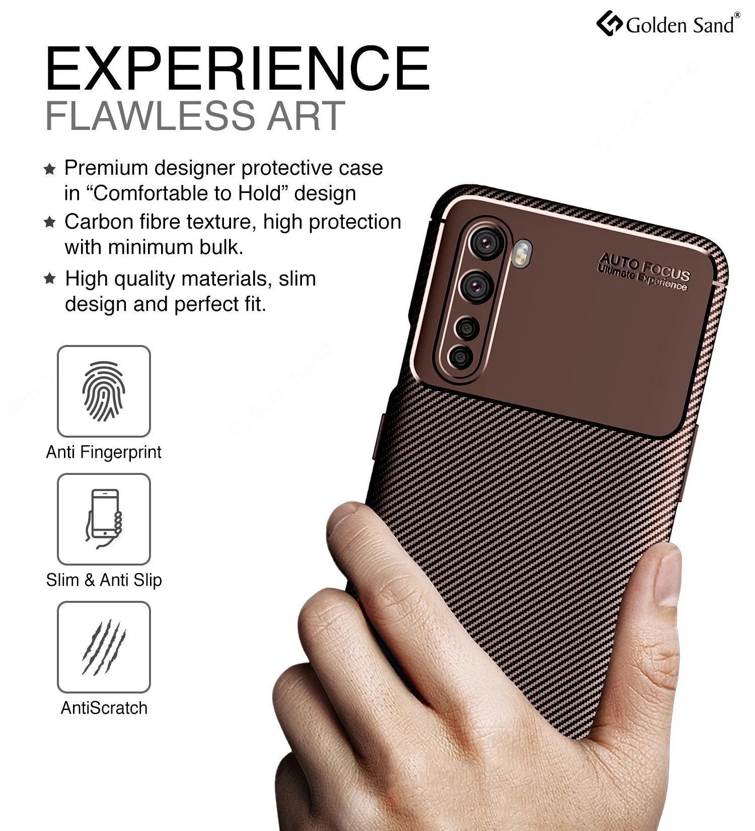 Aramid Fibre Series Shockproof Armor Back Cover for OnePlus Nord, Brown
