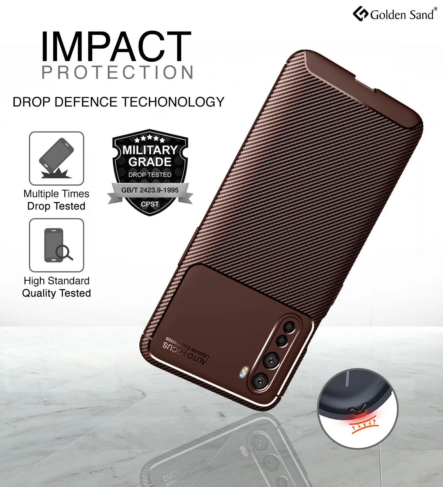 Aramid Fibre Series Shockproof Armor Back Cover for OnePlus Nord, Brown