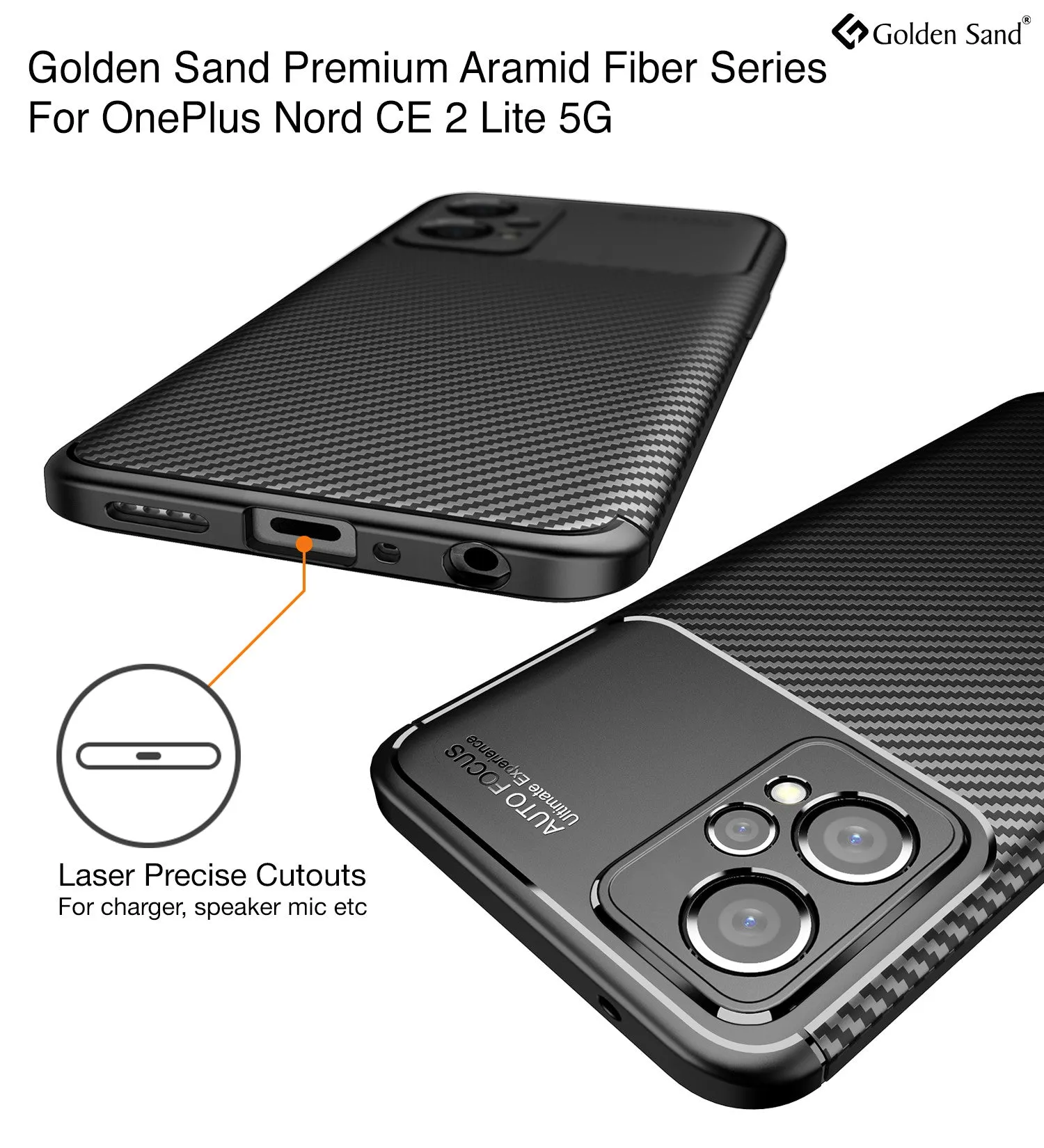 Aramid Fibre Series Shockproof Armor Back Cover for OnePlus Nord CE 2 Lite 5G, 6.59 inch, Black