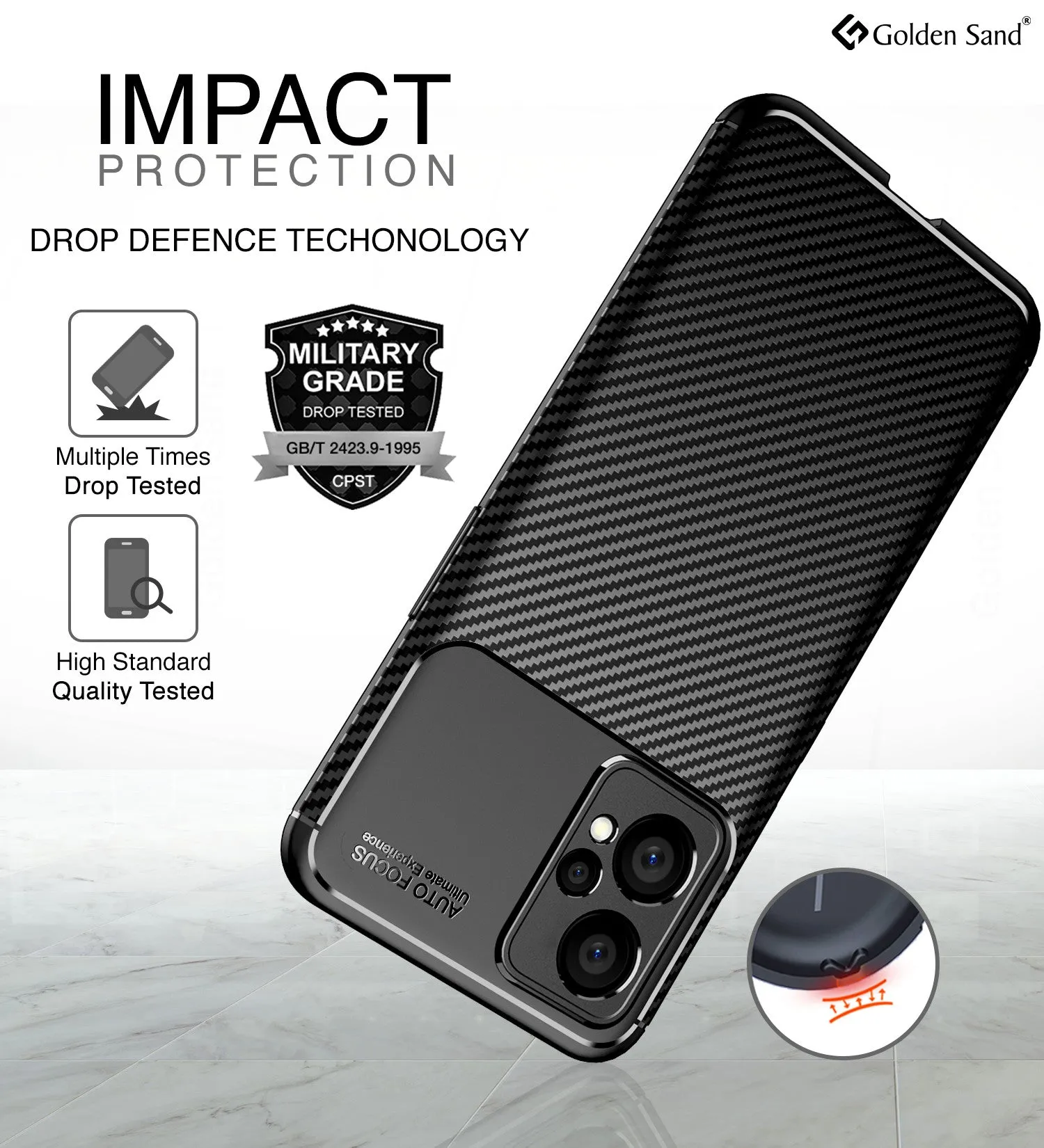 Aramid Fibre Series Shockproof Armor Back Cover for OnePlus Nord CE 2 Lite 5G, 6.59 inch, Black
