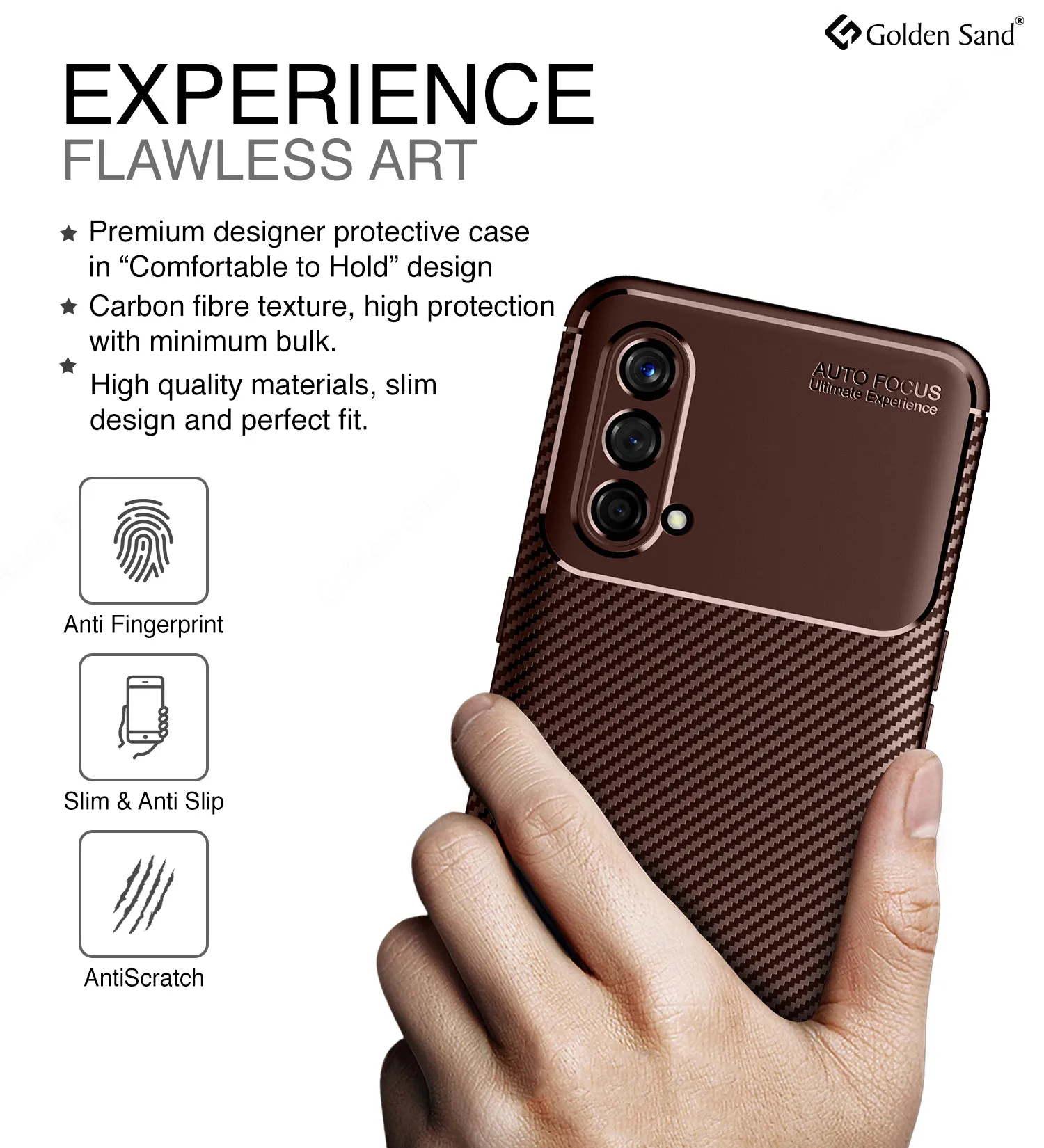 Aramid Fibre Series Shockproof Armor Back Cover for OnePlus Nord CE 5G, 6.43 inch, Brown