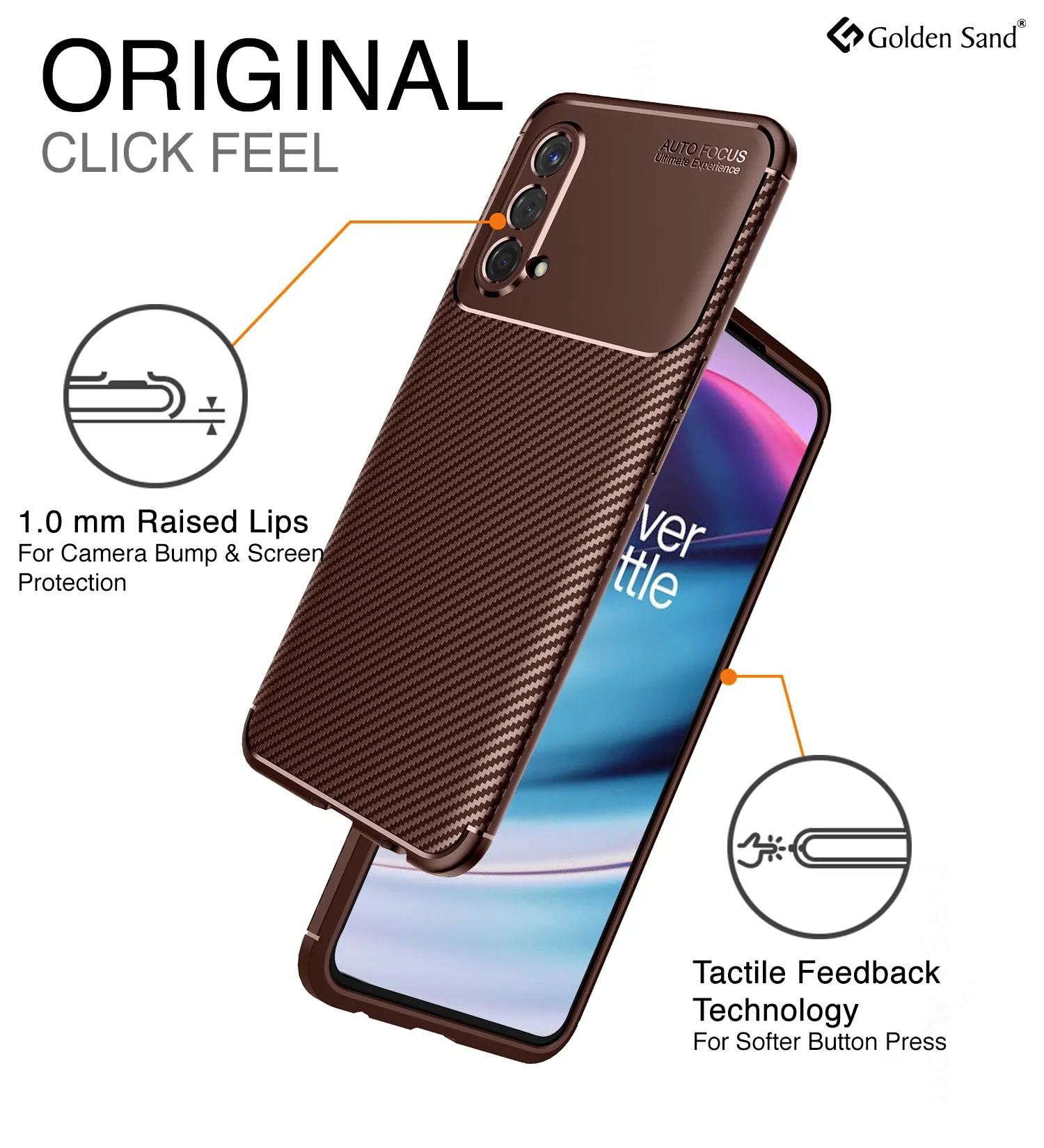 Aramid Fibre Series Shockproof Armor Back Cover for OnePlus Nord CE 5G, 6.43 inch, Brown