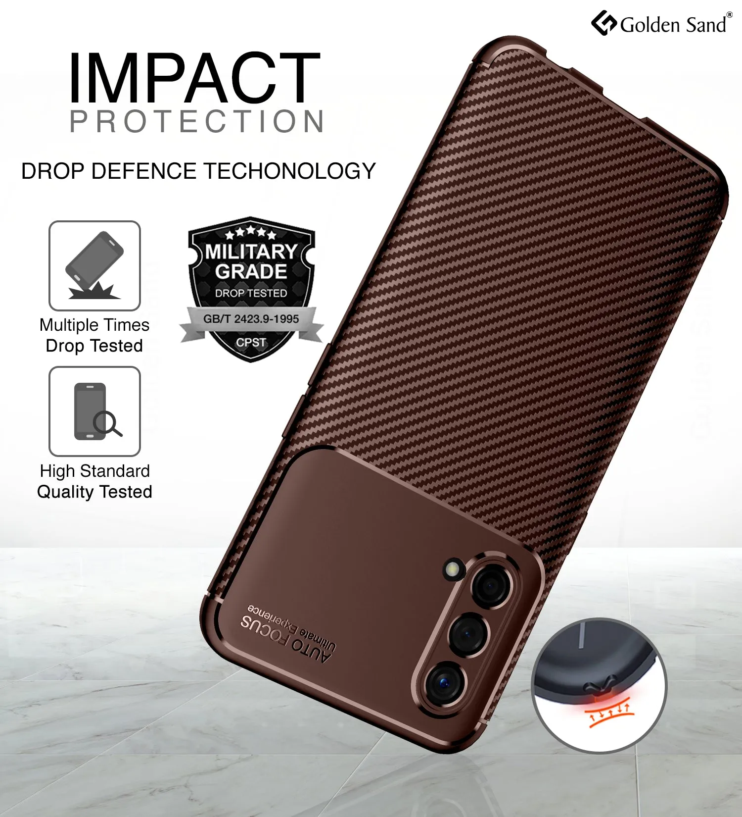 Aramid Fibre Series Shockproof Armor Back Cover for OnePlus Nord CE 5G, 6.43 inch, Brown