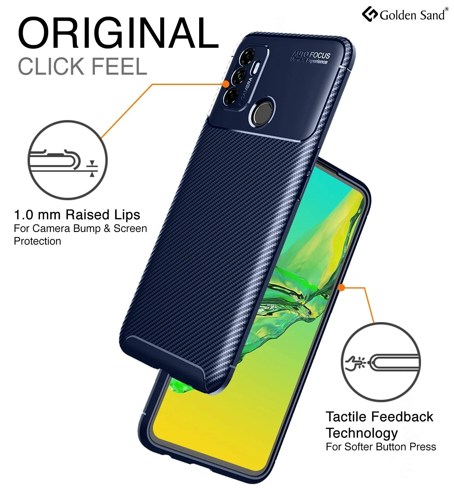 Aramid Fibre Series Shockproof Armor Back Cover for Oppo A53, Oppo A33 (2020), Blue