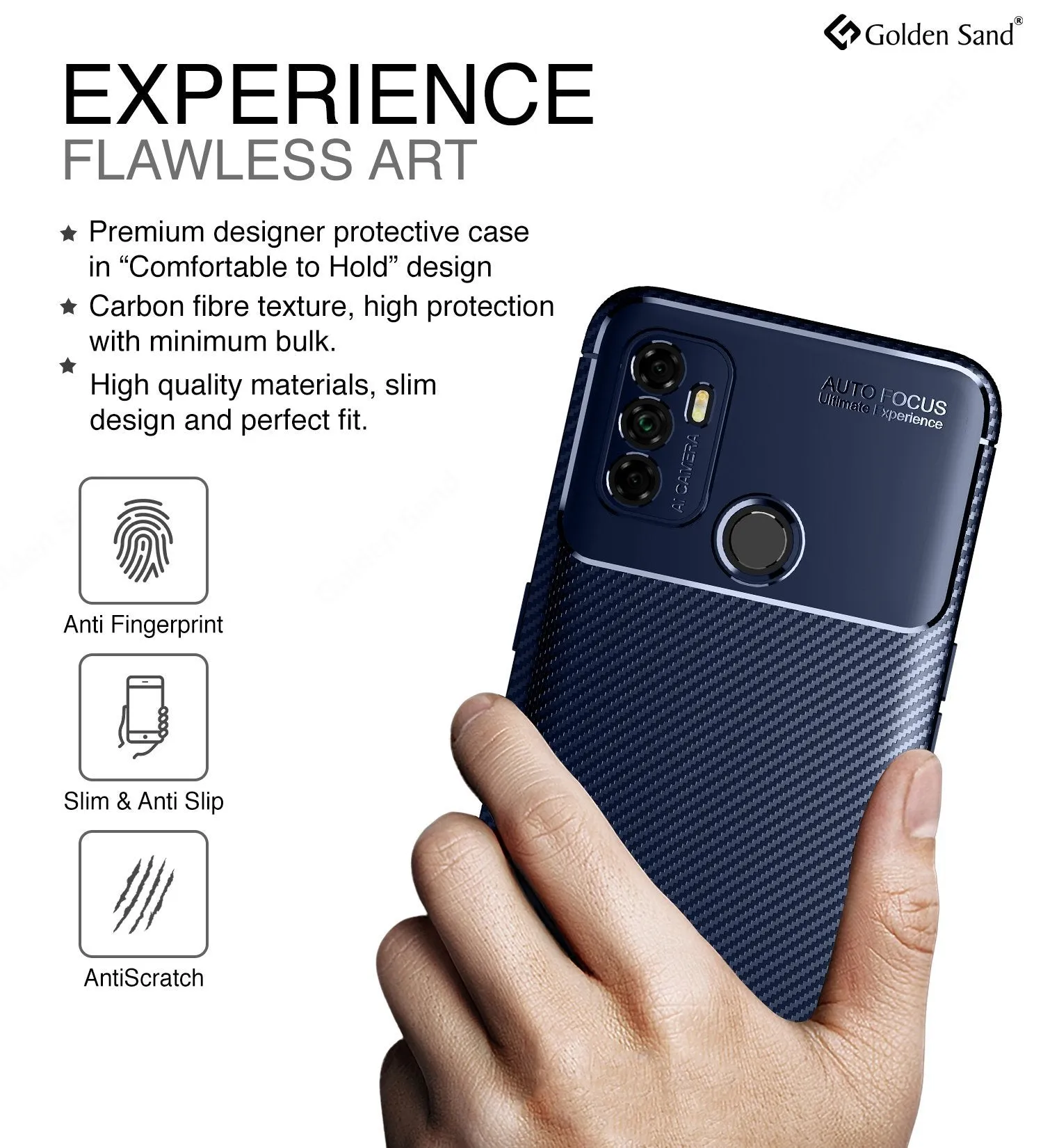 Aramid Fibre Series Shockproof Armor Back Cover for Oppo A53, Oppo A33 (2020), Blue