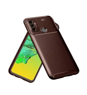 Aramid Fibre Series Shockproof Armor Back Cover for Oppo A53, Oppo A33 (2020), Brown