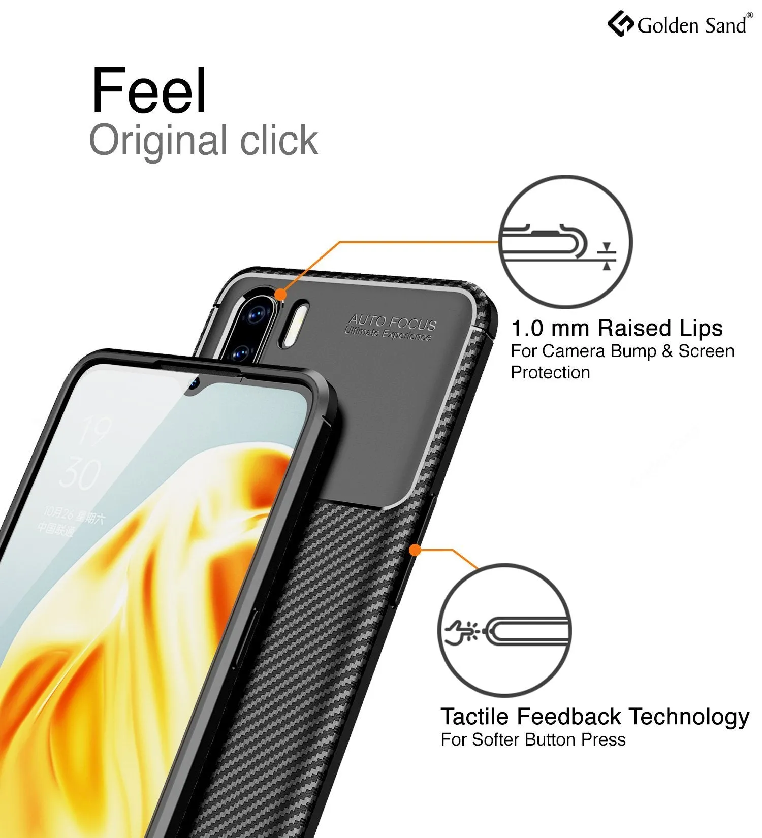Aramid Fibre Series Shockproof Armor Back Cover for Oppo F15 6.4 inch, Black