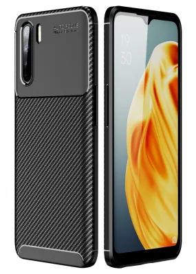 Aramid Fibre Series Shockproof Armor Back Cover for Oppo F15 6.4 inch, Black