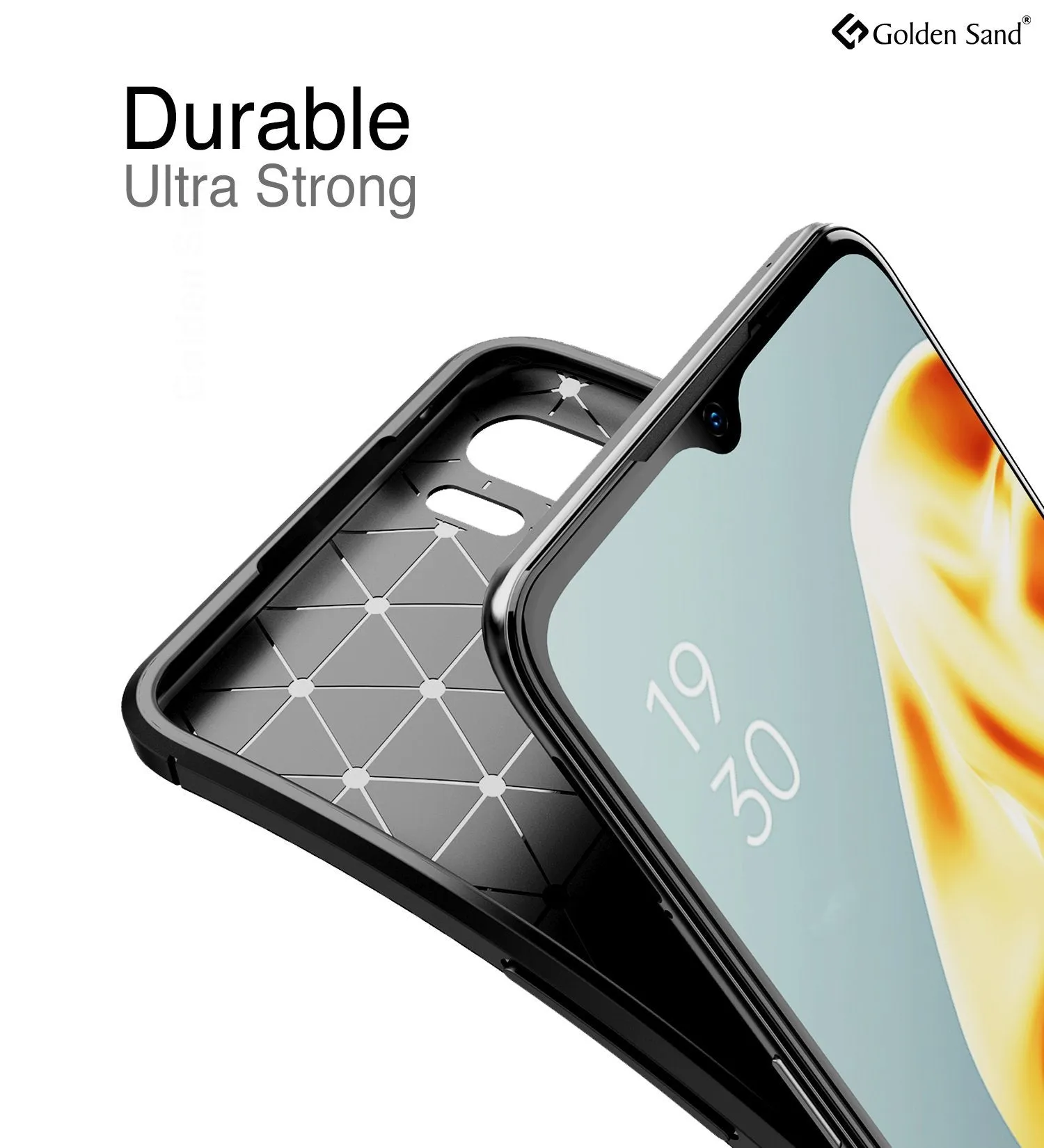 Aramid Fibre Series Shockproof Armor Back Cover for Oppo F15 6.4 inch, Black