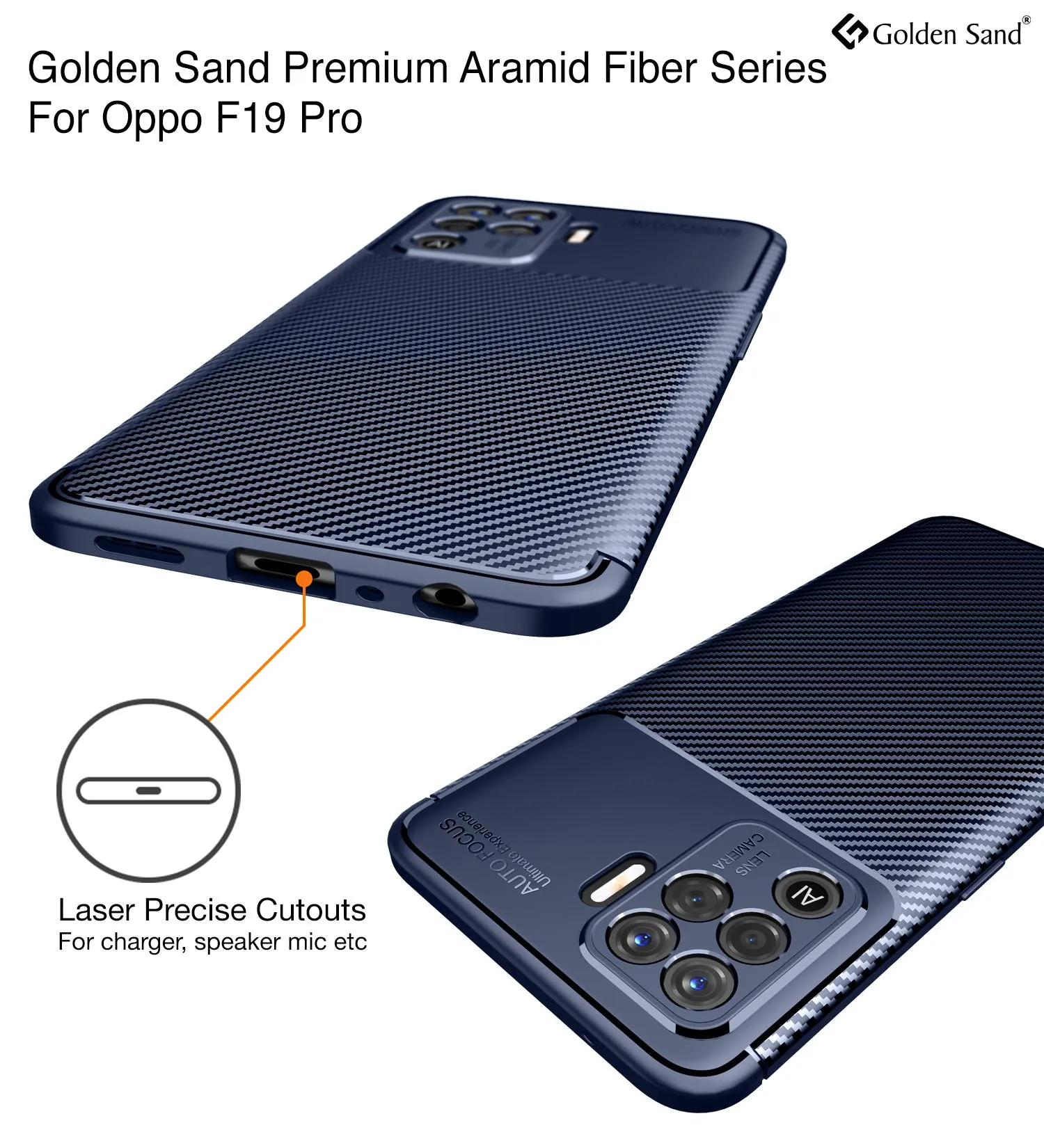 Aramid Fibre Series Shockproof Armor Back Cover for Oppo F19 Pro, 6.43 inch, Blue