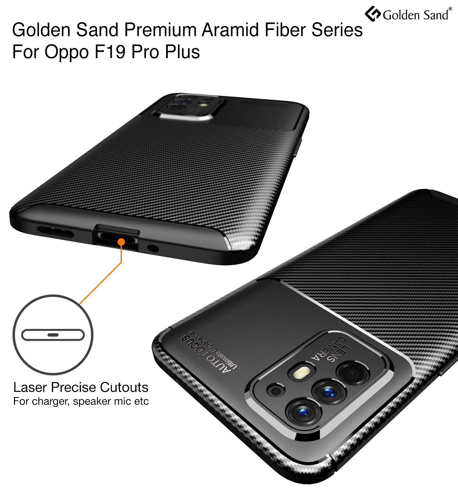 Aramid Fibre Series Shockproof Armor Back Cover for Oppo F19 Pro  Plus 5G, 6.43 inch, Black