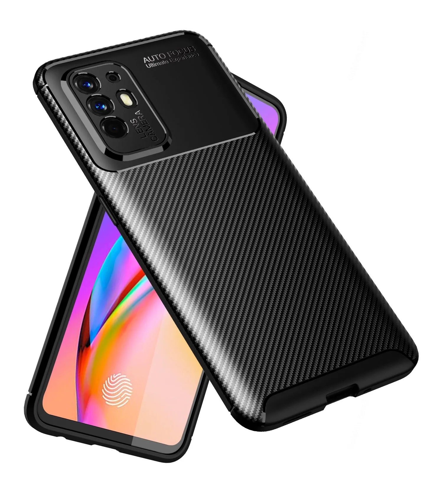 Aramid Fibre Series Shockproof Armor Back Cover for Oppo F19 Pro  Plus 5G, 6.43 inch, Black