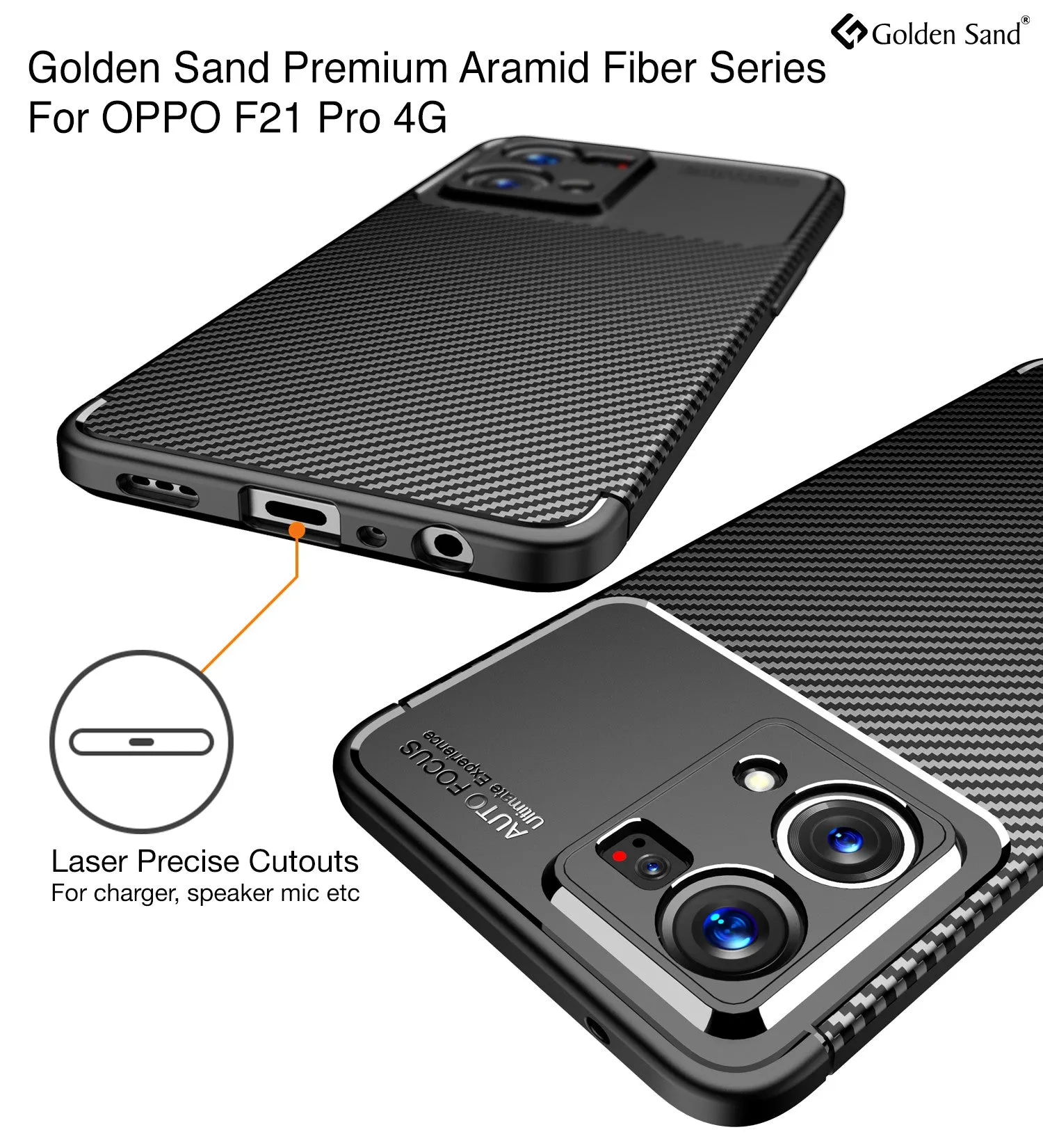 Aramid Fibre Series Shockproof Armor Back Cover for Oppo F21s Pro 4G, Oppo F21 Pro 4G, 6.43 inch, Black