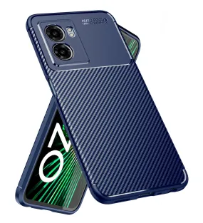 Aramid Fibre Series Shockproof Armor Back Cover for OPPO K10 5G, Realme Narzo 50 5G, 6.6 inch, Blue