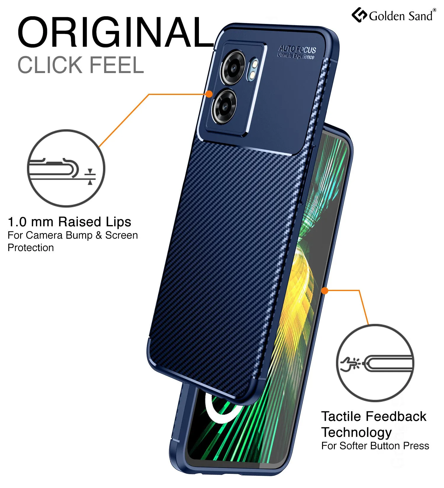 Aramid Fibre Series Shockproof Armor Back Cover for OPPO K10 5G, Realme Narzo 50 5G, 6.6 inch, Blue