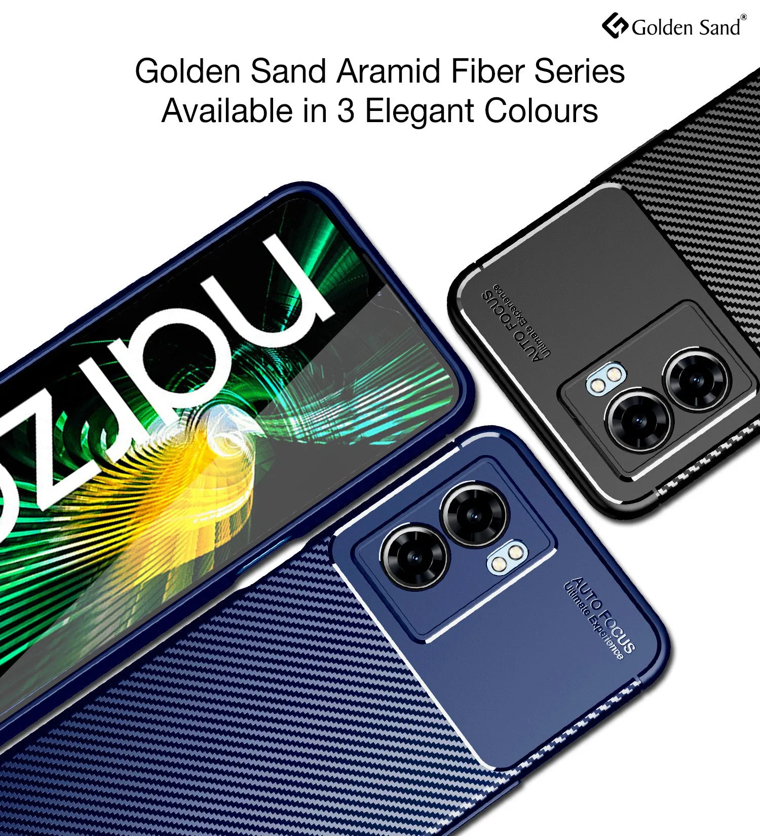 Aramid Fibre Series Shockproof Armor Back Cover for OPPO K10 5G, Realme Narzo 50 5G, 6.6 inch, Blue
