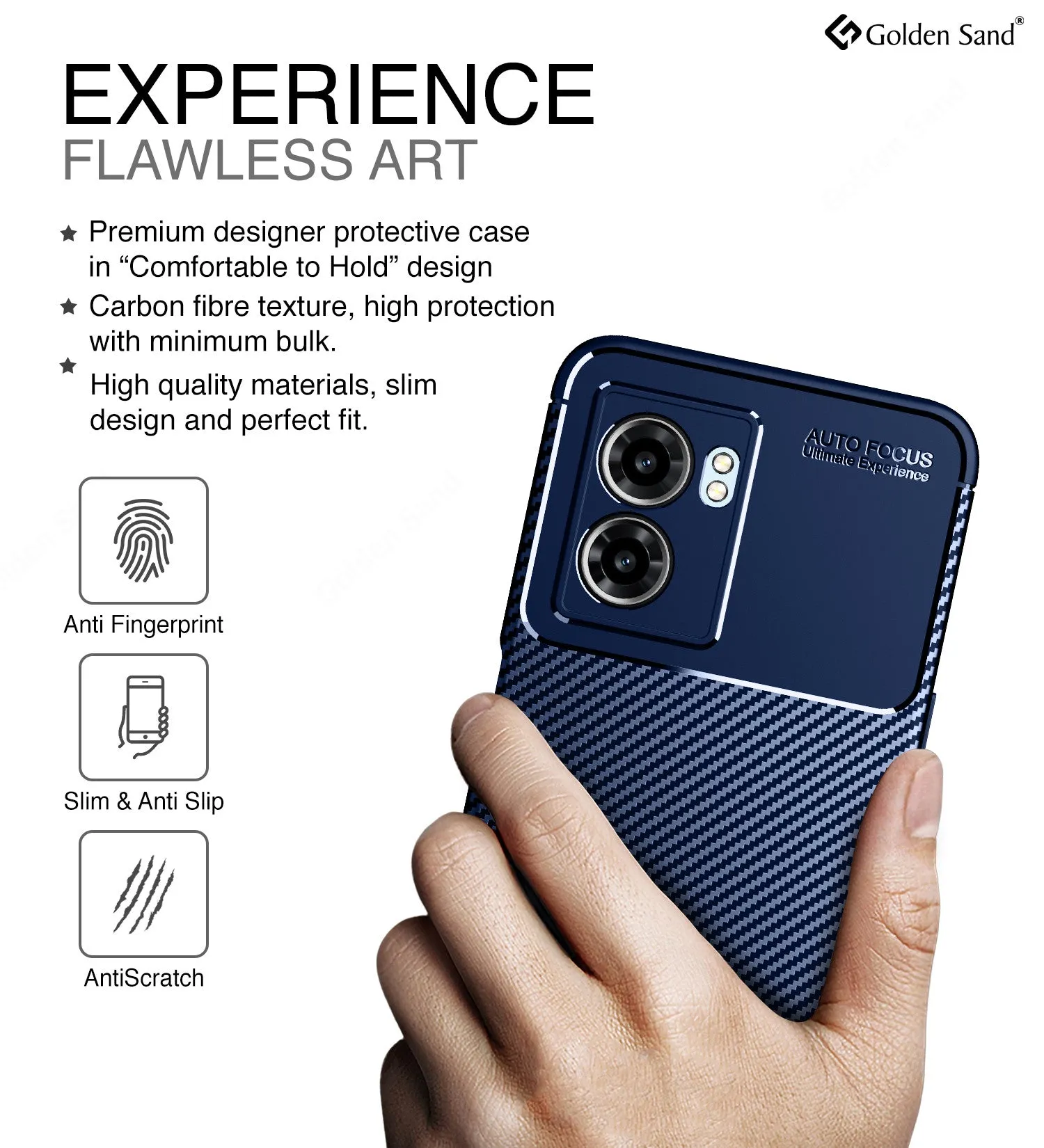 Aramid Fibre Series Shockproof Armor Back Cover for OPPO K10 5G, Realme Narzo 50 5G, 6.6 inch, Blue