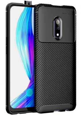 Aramid Fibre Series Shockproof Armor Back Cover for Oppo K3, Realme X, Black