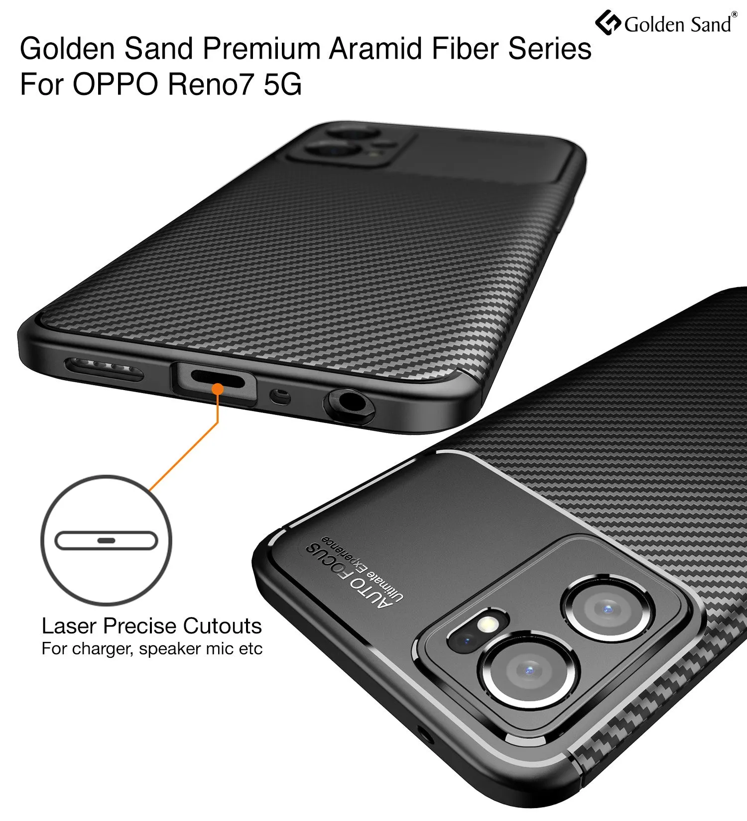 Aramid Fibre Series Shockproof Armor Back Cover for OPPO Reno 7 5G, 6.43 inch, Black