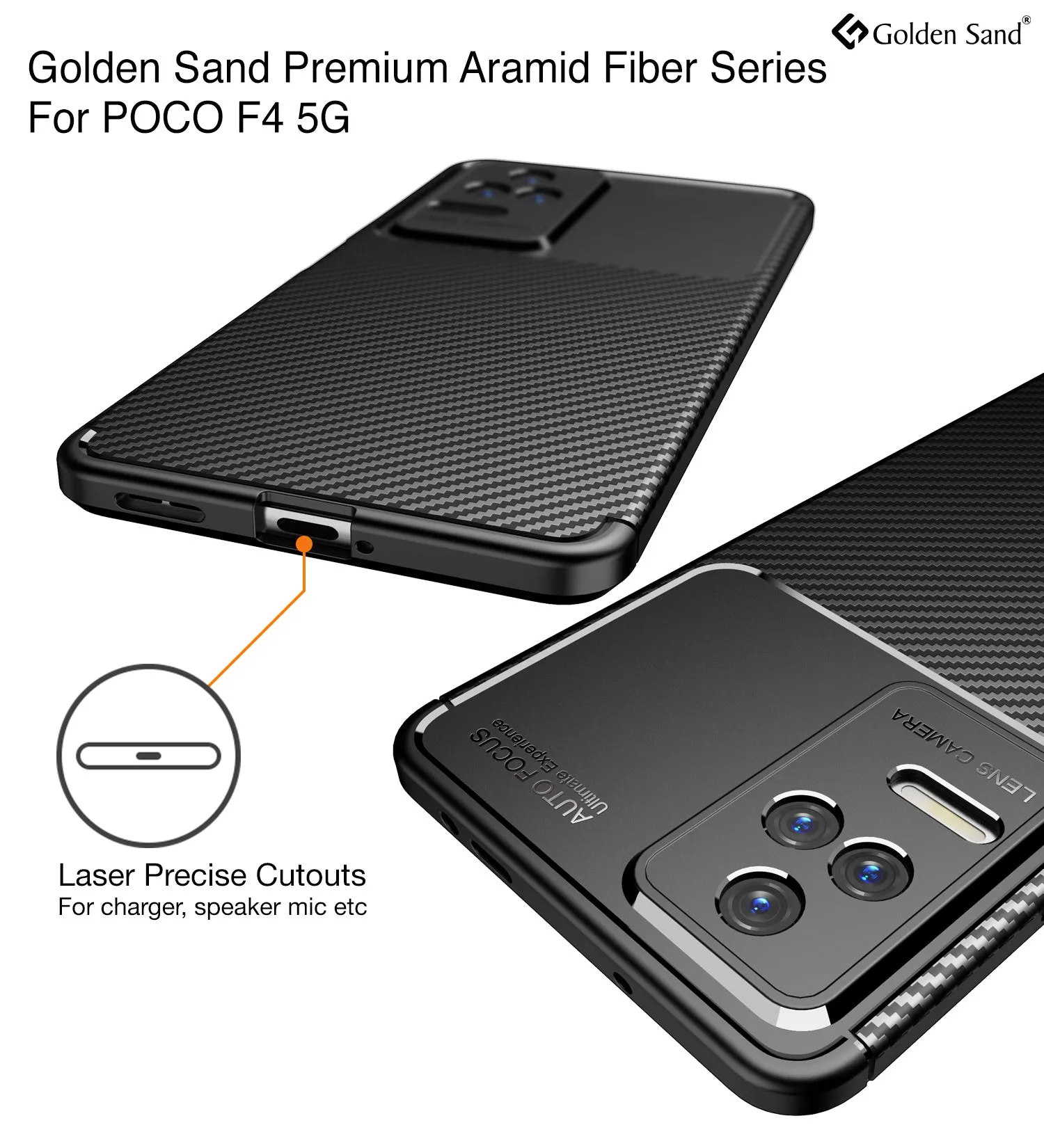 Aramid Fibre Series Shockproof Armor Back Cover for POCO F4 5G, 6.67 inch, Black