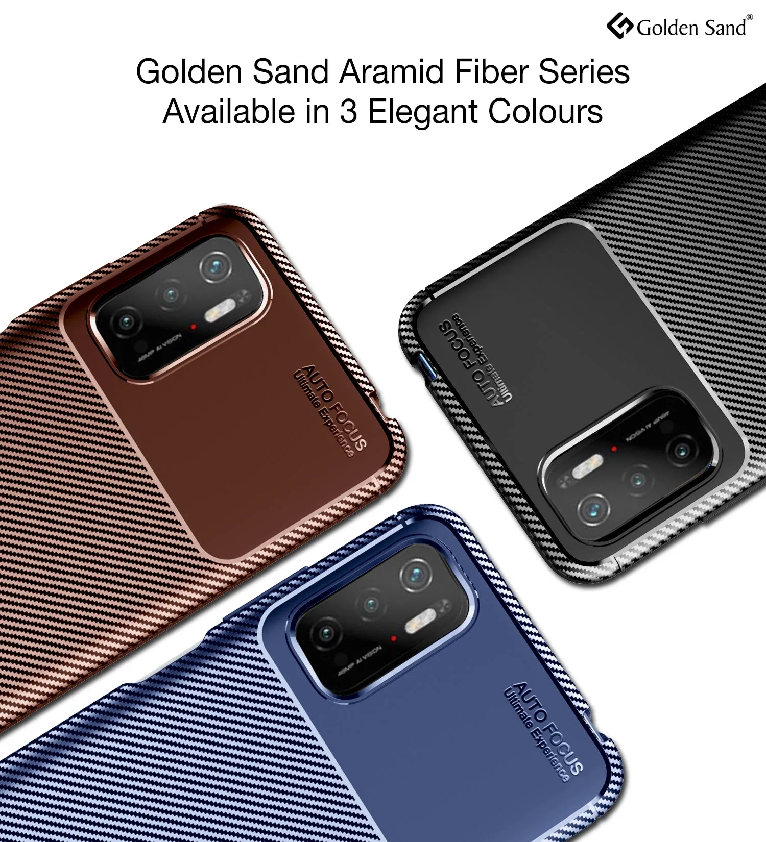 Aramid Fibre Series Shockproof Armor Back Cover for Poco M3 Pro 5G, 6.5 inch, Brown