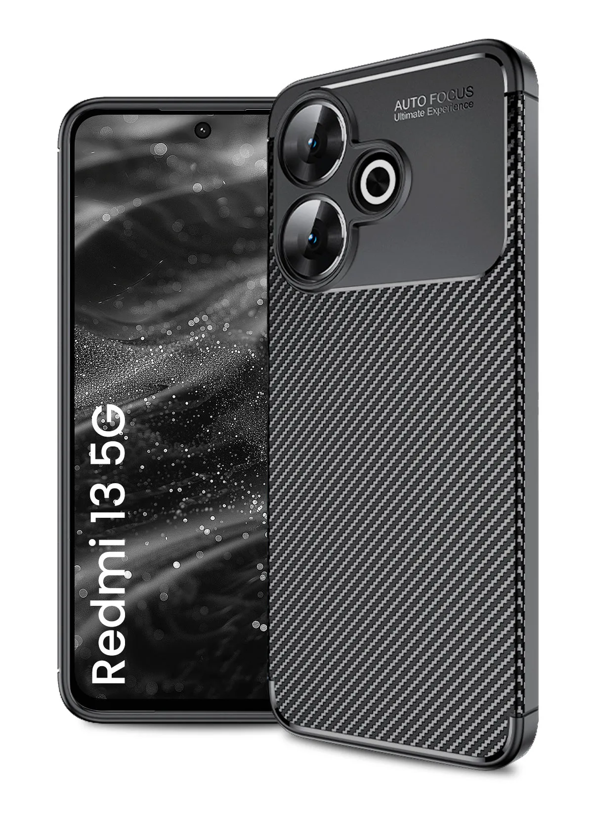Aramid Fibre Series Shockproof Armor Back Cover for Poco M6 Plus 5G, Redmi 13 5G, 6.79 inch, Black