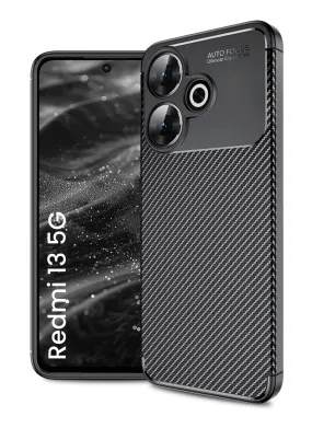 Aramid Fibre Series Shockproof Armor Back Cover for Poco M6 Plus 5G, Redmi 13 5G, 6.79 inch, Black