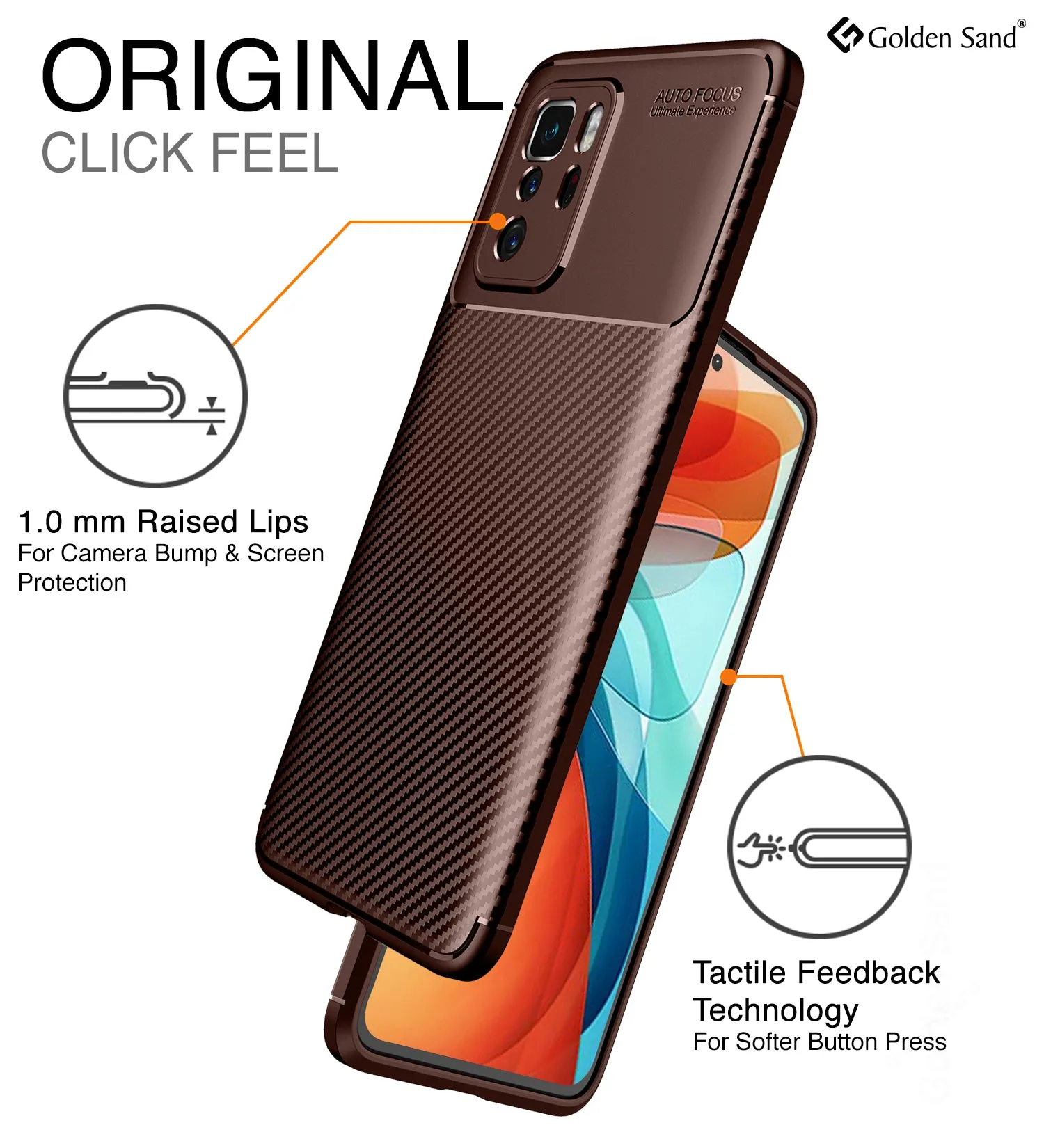 Aramid Fibre Series Shockproof Armor Back Cover for Poco X3 GT, 6.6 inch, Brown