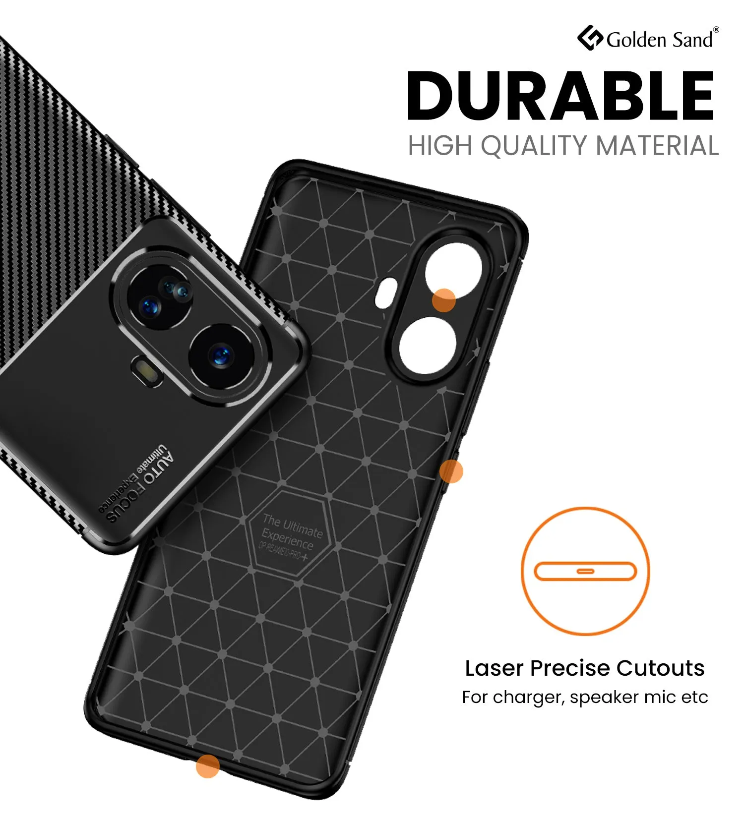 Aramid Fibre Series Shockproof Armor Back Cover for Realme 10 Pro  5G (Realme 10 Pro Plus 5G), 6.7 inch, Black