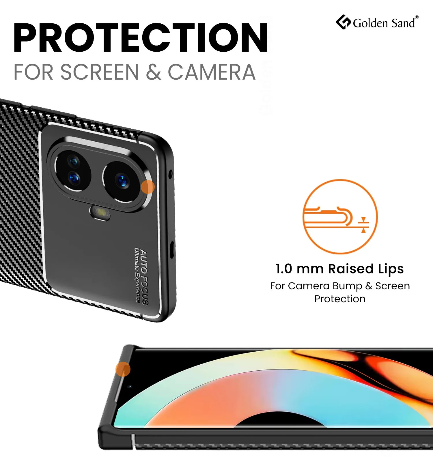 Aramid Fibre Series Shockproof Armor Back Cover for Realme 10 Pro  5G (Realme 10 Pro Plus 5G), 6.7 inch, Black