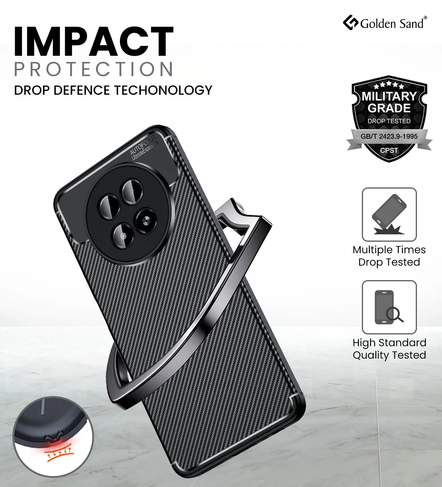 Aramid Fibre Series Shockproof Armor Back Cover for Realme 13 5G, realme 12 / realme 12x, Realme C65 / Realme N65, Narzo 70x 5G, 6.72 inch, Black