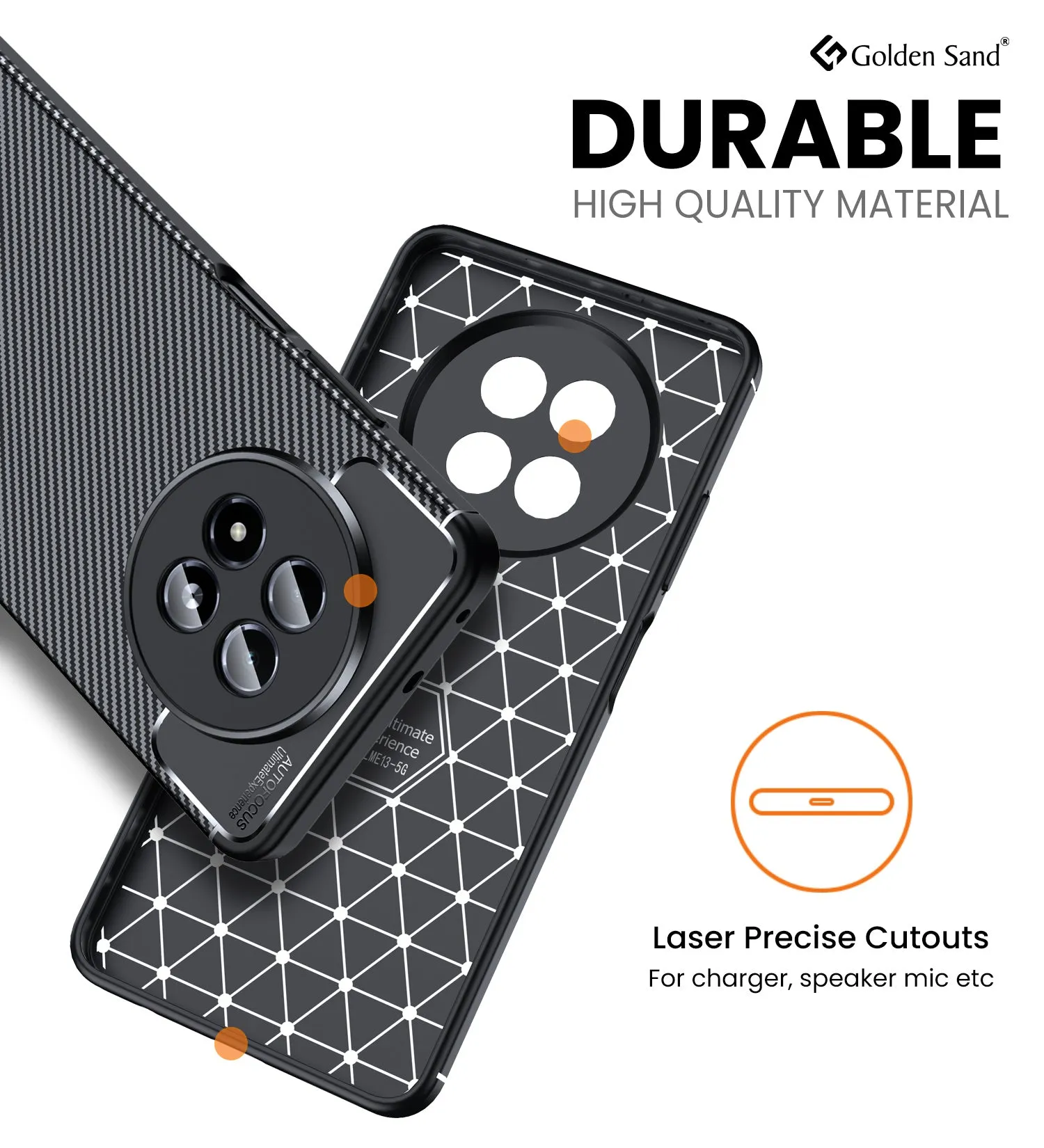 Aramid Fibre Series Shockproof Armor Back Cover for Realme 13 5G, realme 12 / realme 12x, Realme C65 / Realme N65, Narzo 70x 5G, 6.72 inch, Black
