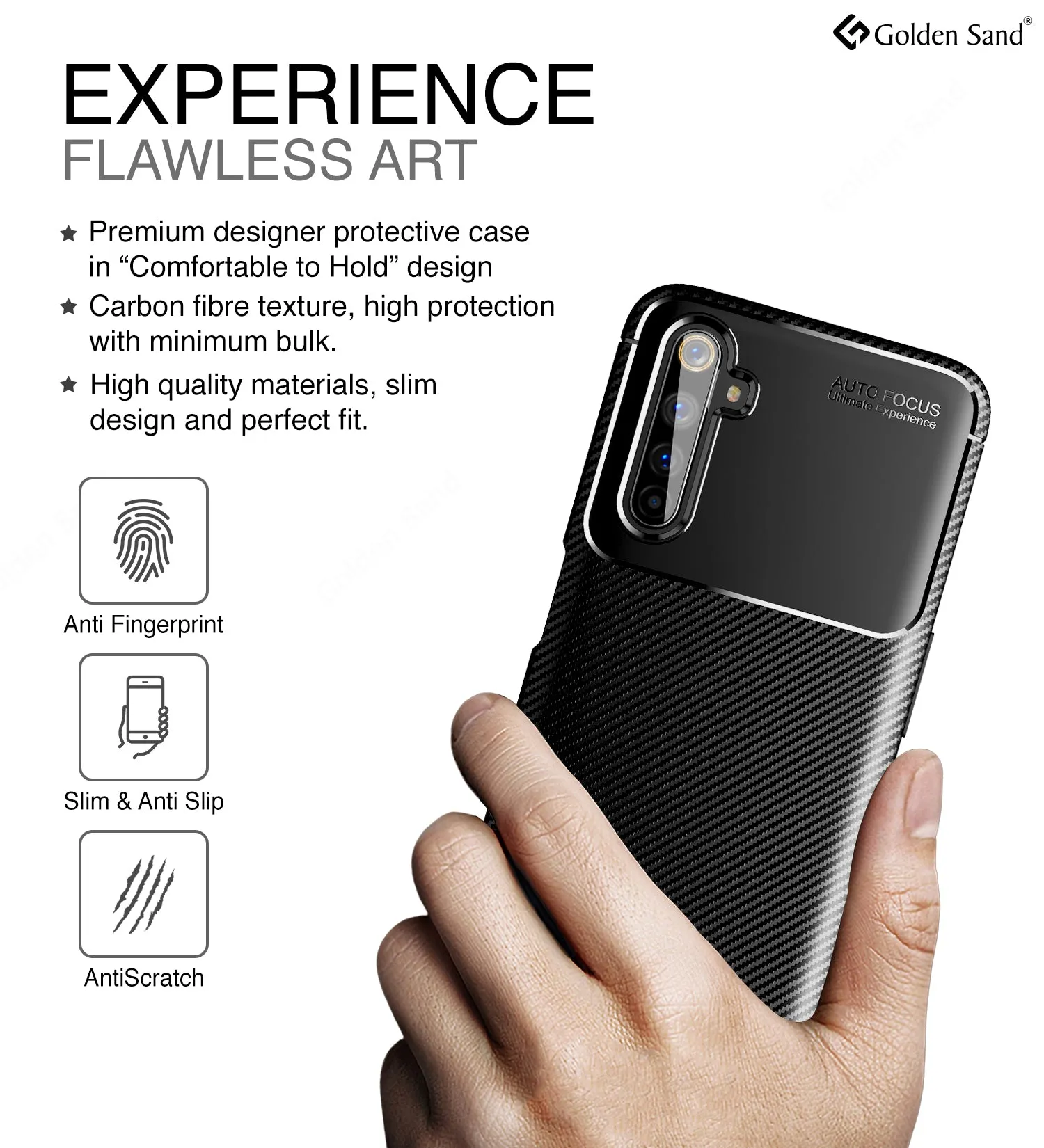 Aramid Fibre Series Shockproof Armor Back Cover for Realme 6 Pro 6.6 inch, Black