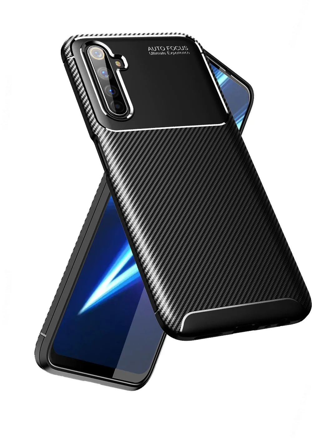 Aramid Fibre Series Shockproof Armor Back Cover for Realme 6 Pro 6.6 inch, Black