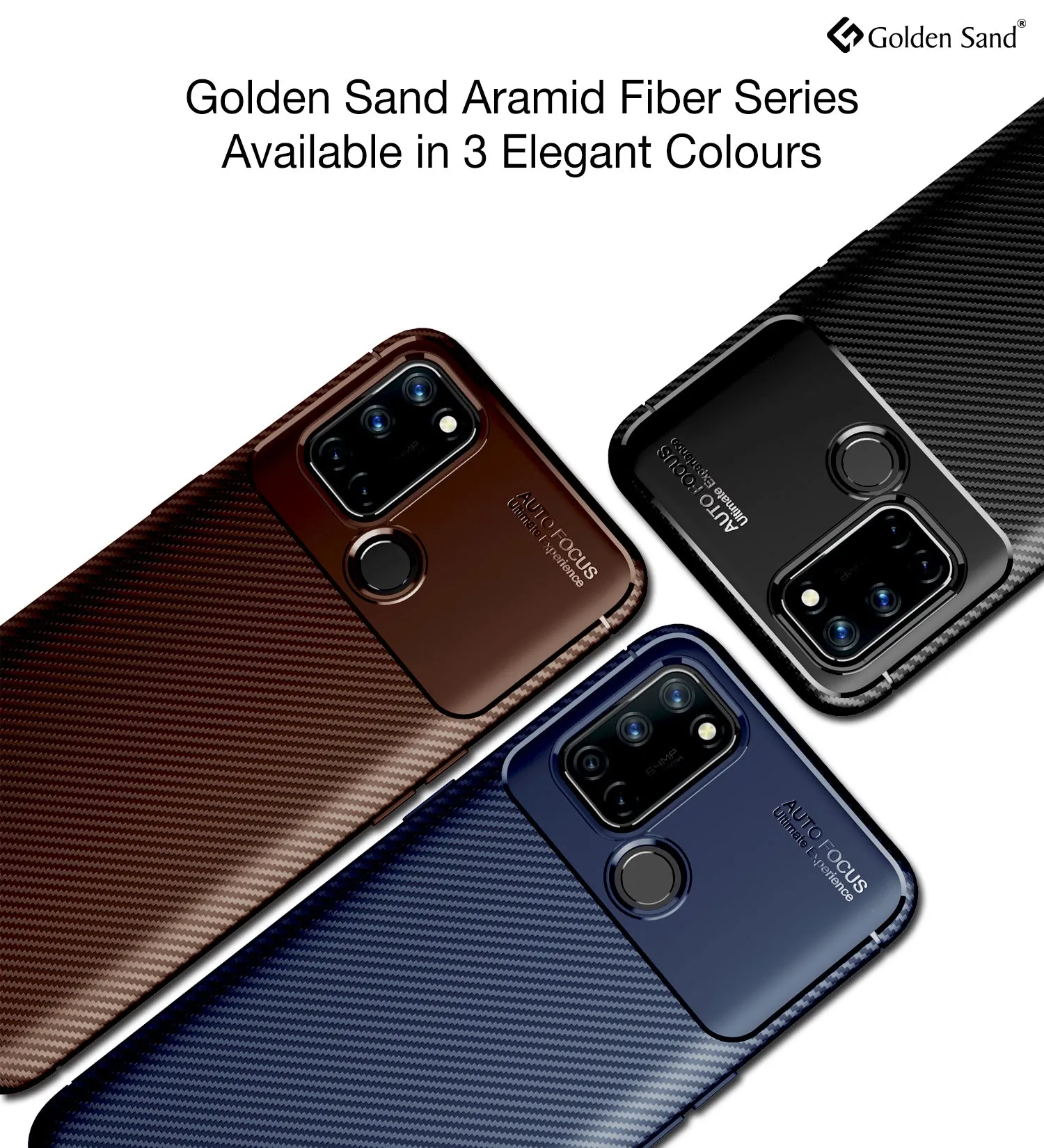 Aramid Fibre Series Shockproof Armor Back Cover for Realme 7i, Brown