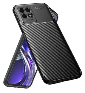 Aramid Fibre Series Shockproof Armor Back Cover for Realme 8i, realme narzo 50 4G, 6.6 inch, Black