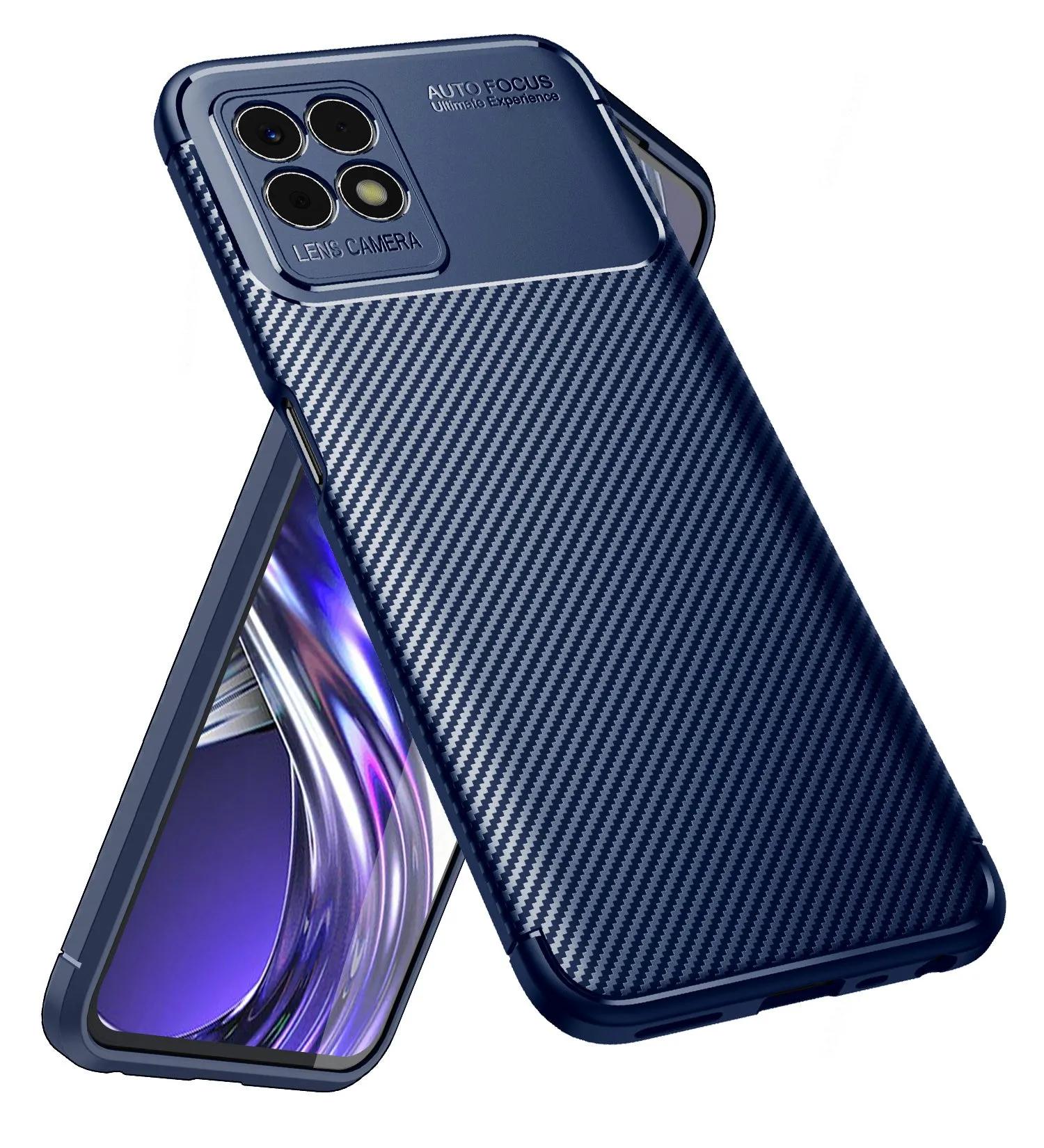 Aramid Fibre Series Shockproof Armor Back Cover for Realme 8i, realme narzo 50 4G, 6.6 inch, Blue