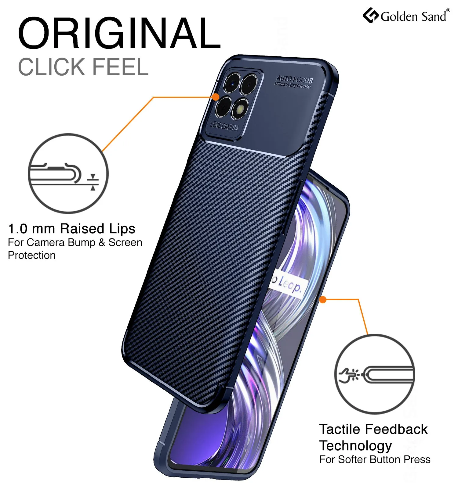 Aramid Fibre Series Shockproof Armor Back Cover for Realme 8i, realme narzo 50 4G, 6.6 inch, Blue