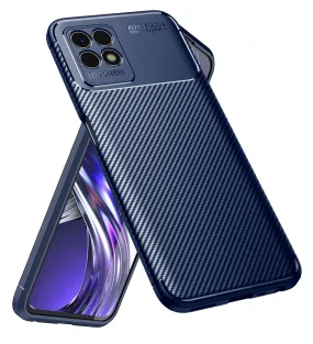 Aramid Fibre Series Shockproof Armor Back Cover for Realme 8i, realme narzo 50 4G, 6.6 inch, Blue
