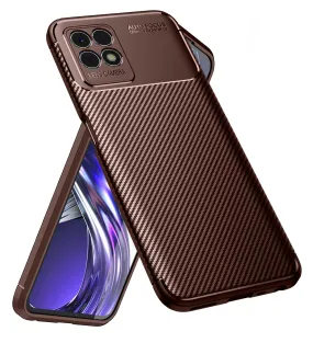 Aramid Fibre Series Shockproof Armor Back Cover for Realme 8i, realme narzo 50 4G, 6.6 inch, Brown