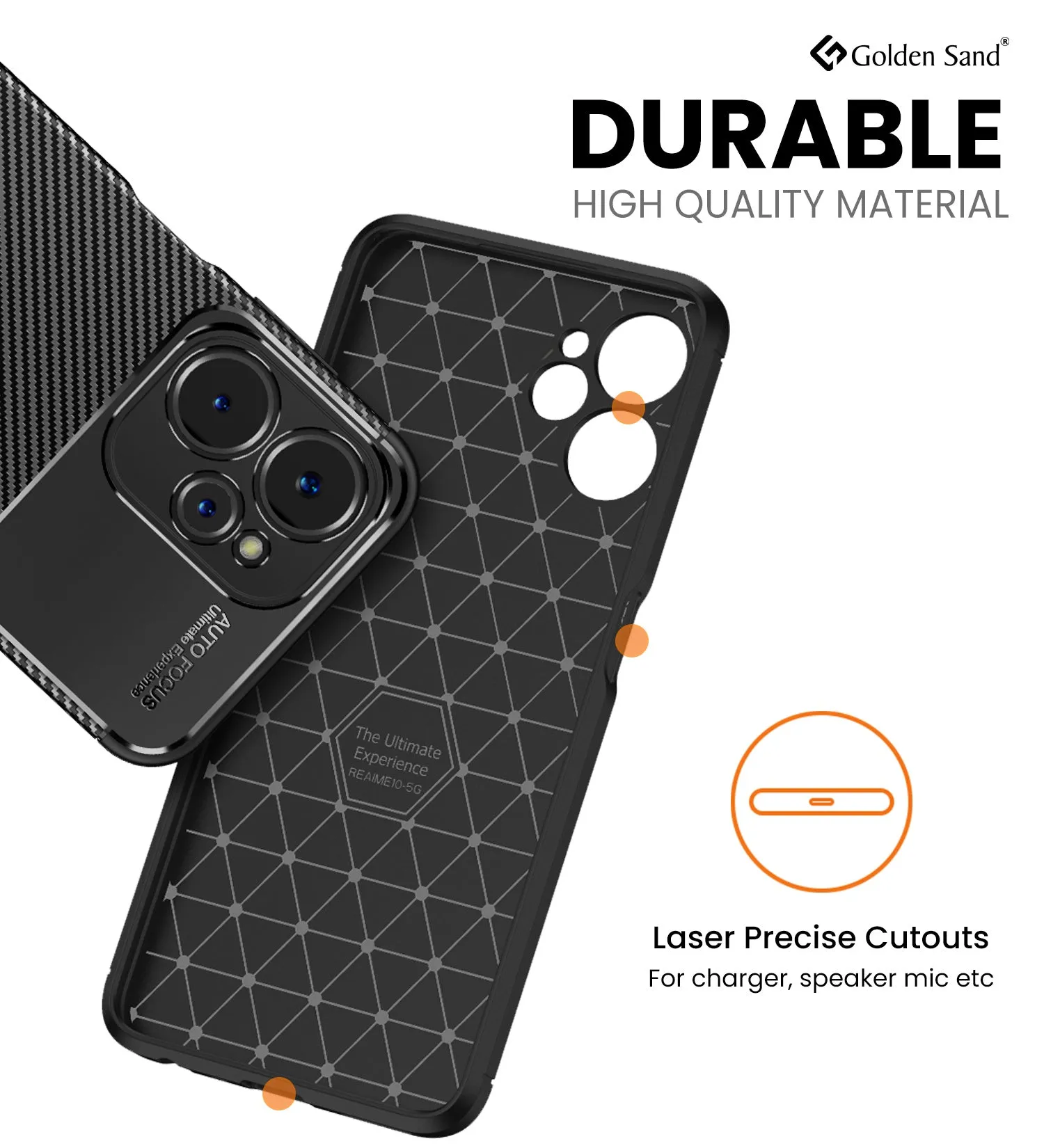 Aramid Fibre Series Shockproof Armor Back Cover for Realme 9i 5G, 6.6 inch, Black